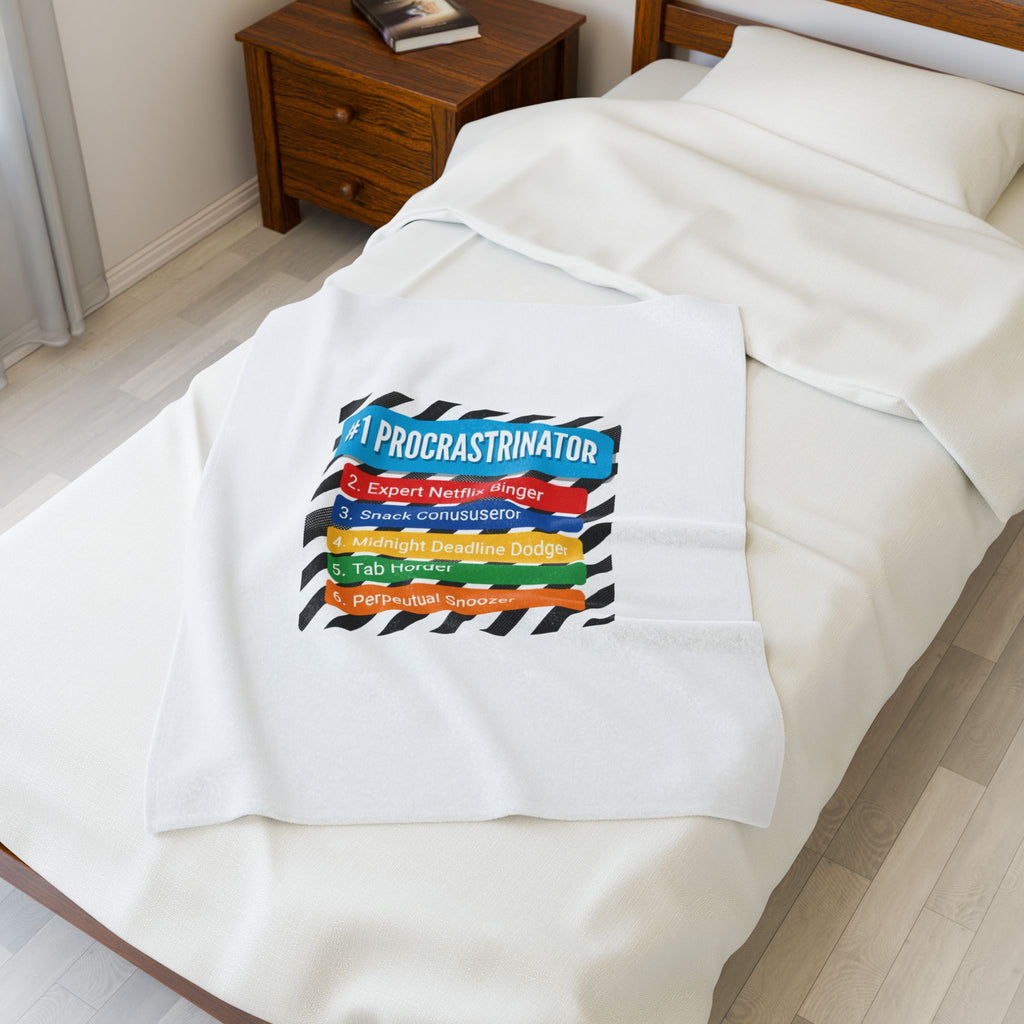 #1 Procrastinator Velveteen Plush Blanket | Top-List Ranking Graphic