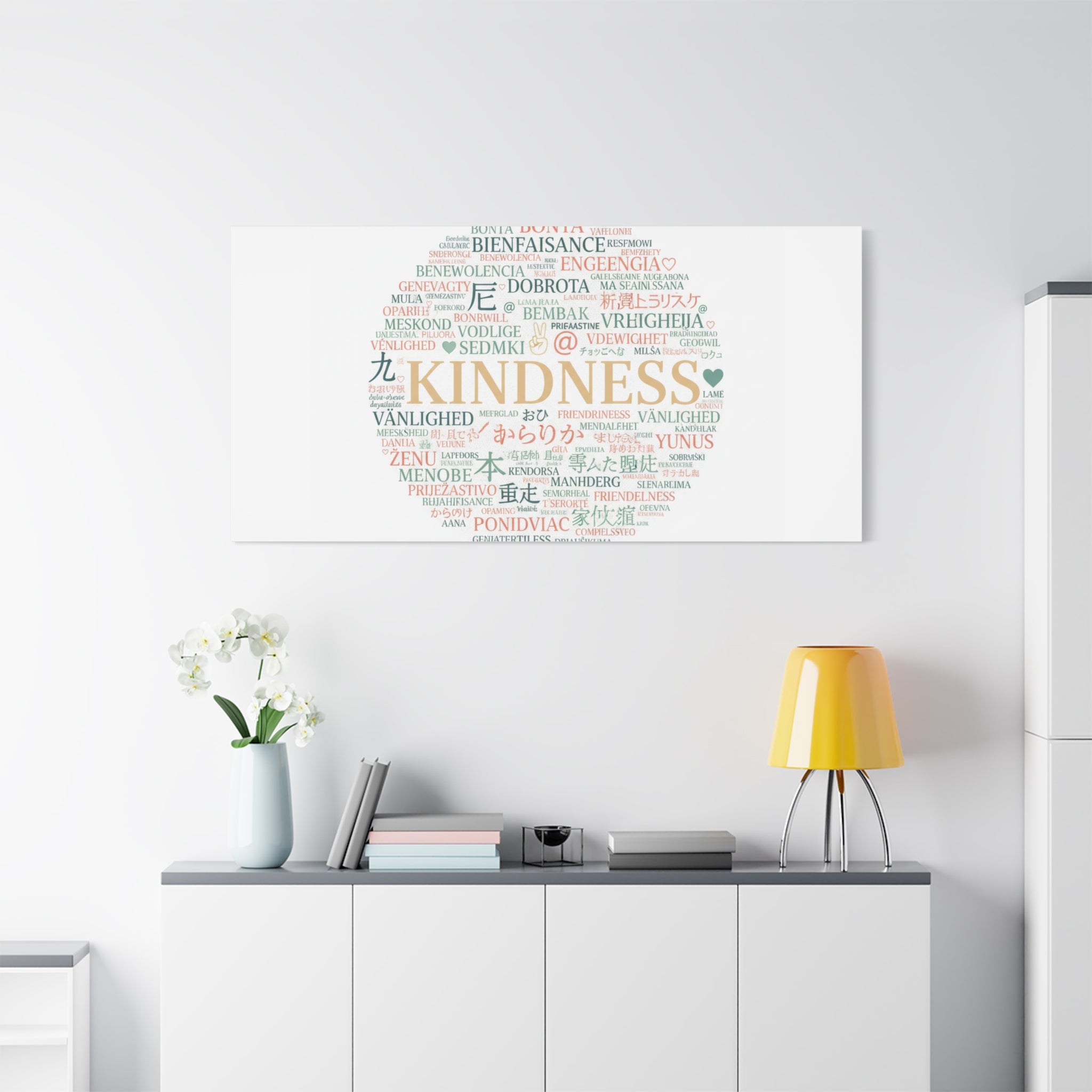 Kindness Word Cloud Canvas | Fresh Start Minimalist Wall Art
