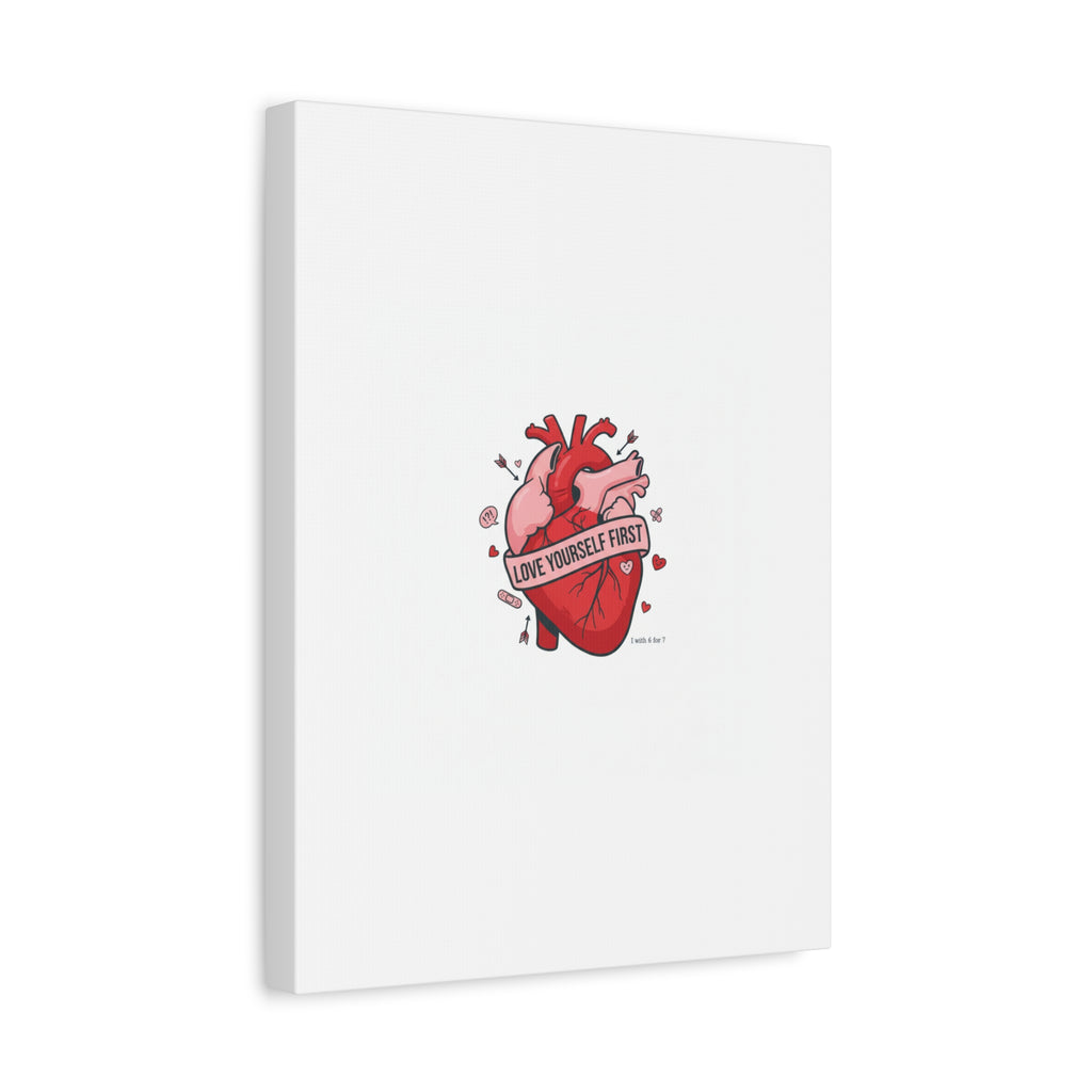 Love Yourself First Canvas, Hearts-with-a-Twist, Anti-Valentine Art