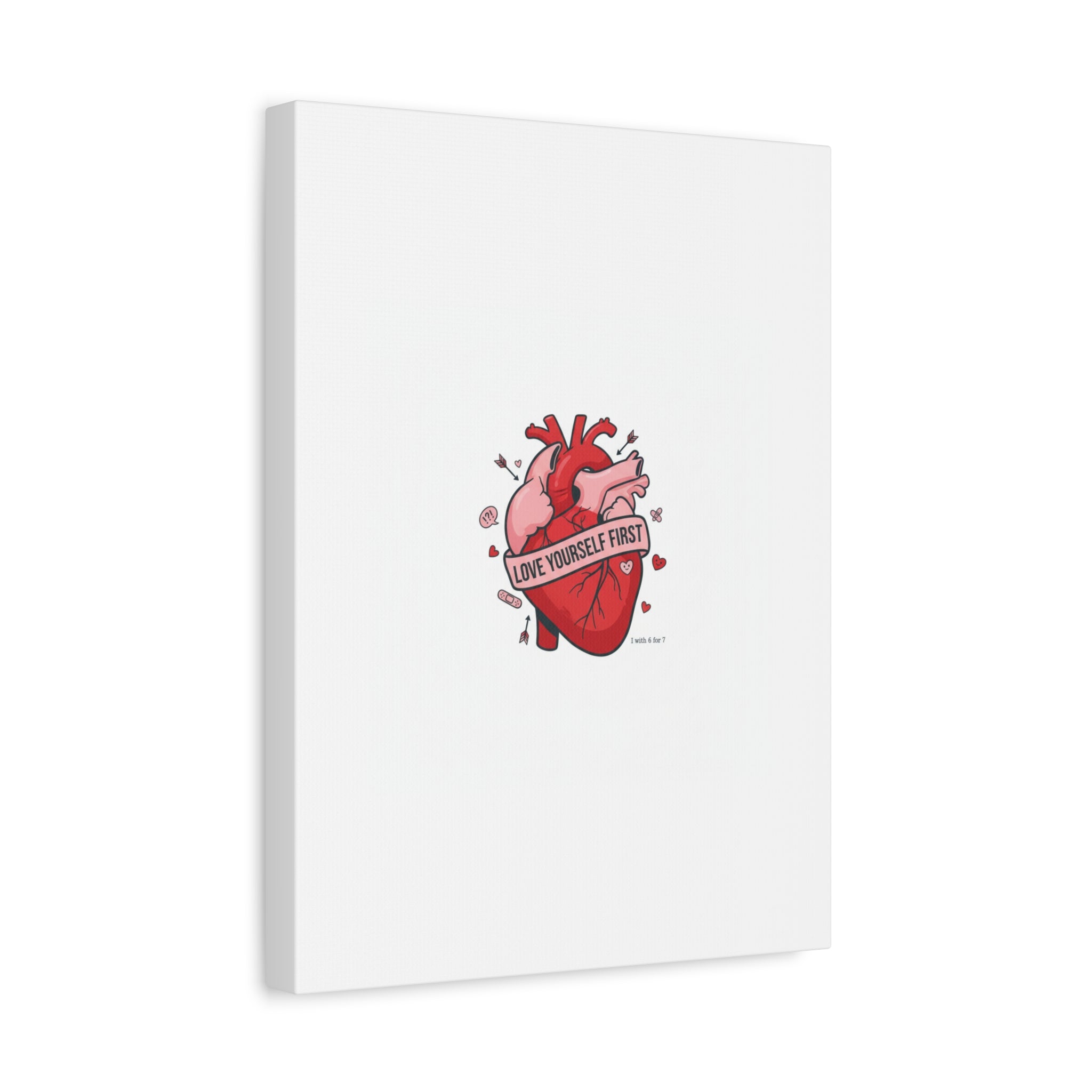Love Yourself First Canvas, Hearts-with-a-Twist, Anti-Valentine Art
