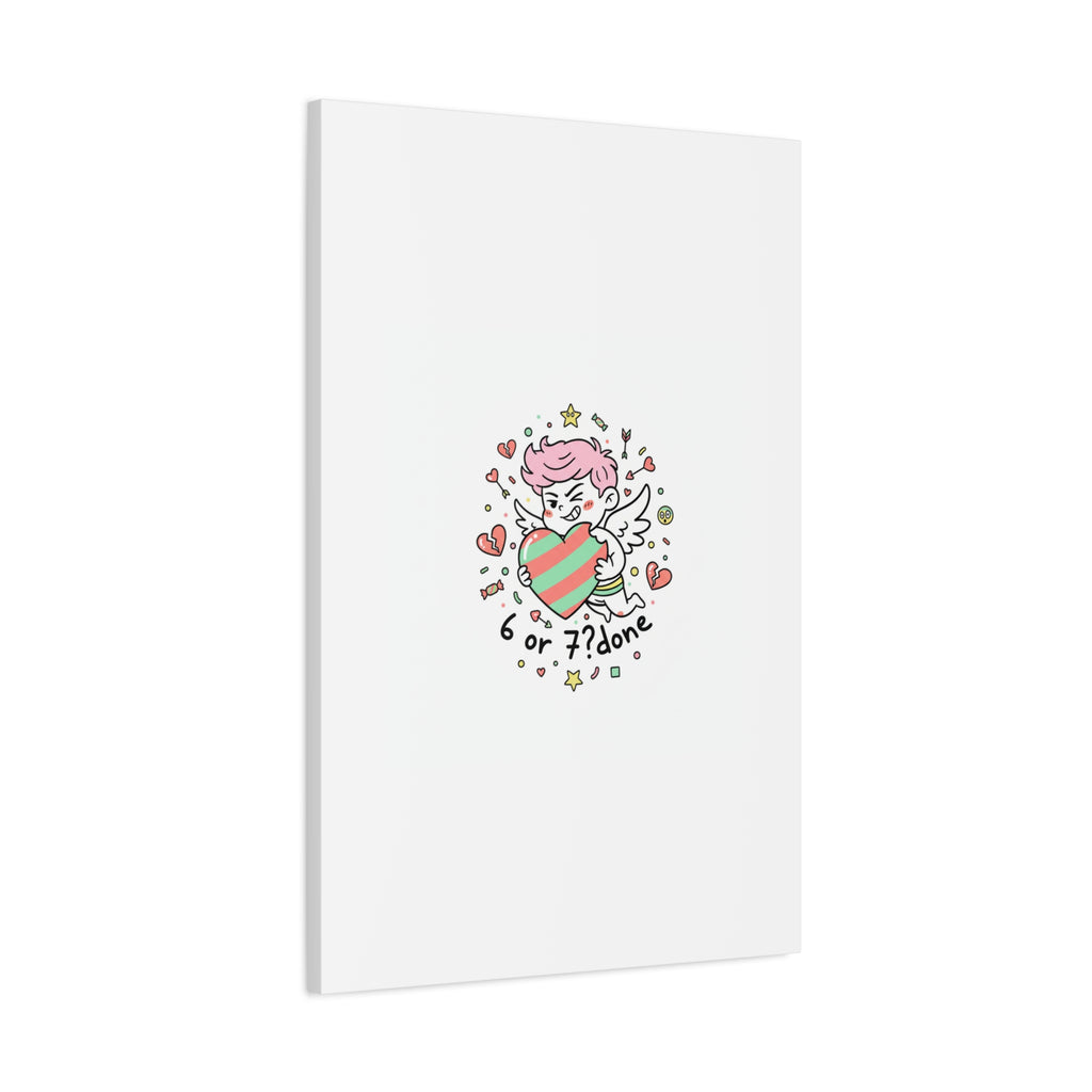 Weird Cupid heart illustration Canvas | Weird Valentine, quirky chaotic love