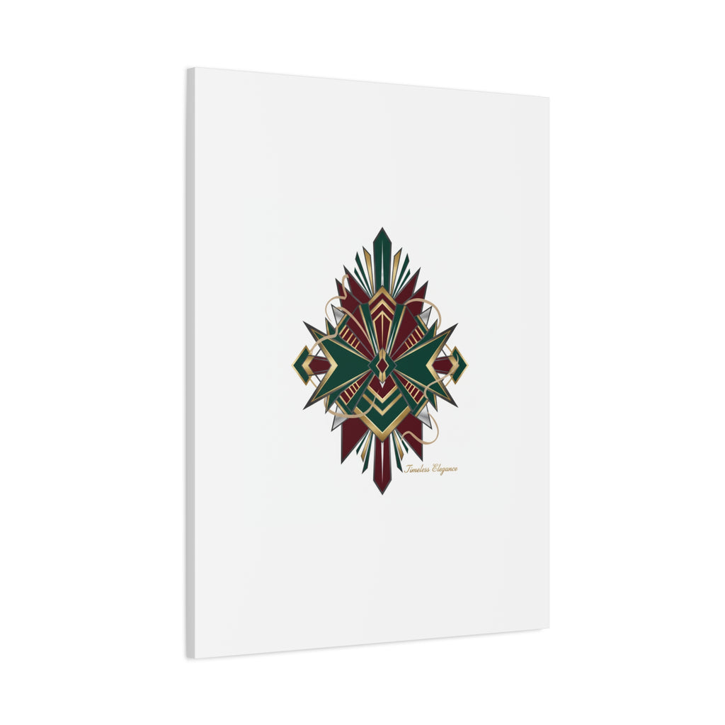 Art Deco geometric brass print Canvas | Neo-Deco chrome & gold fan motif