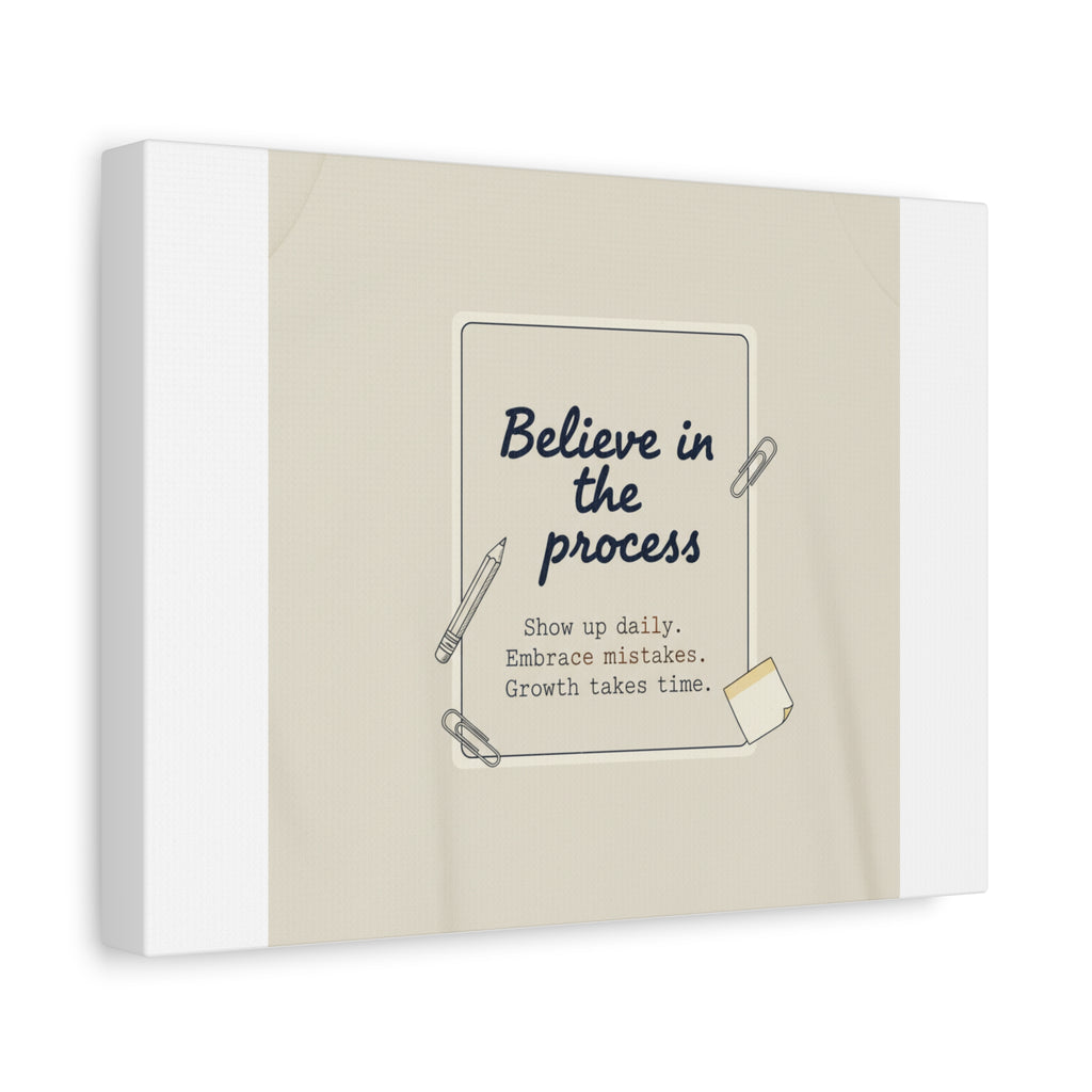 Believe in the Process Canvas | analogue note to self, handwritten reminder décor