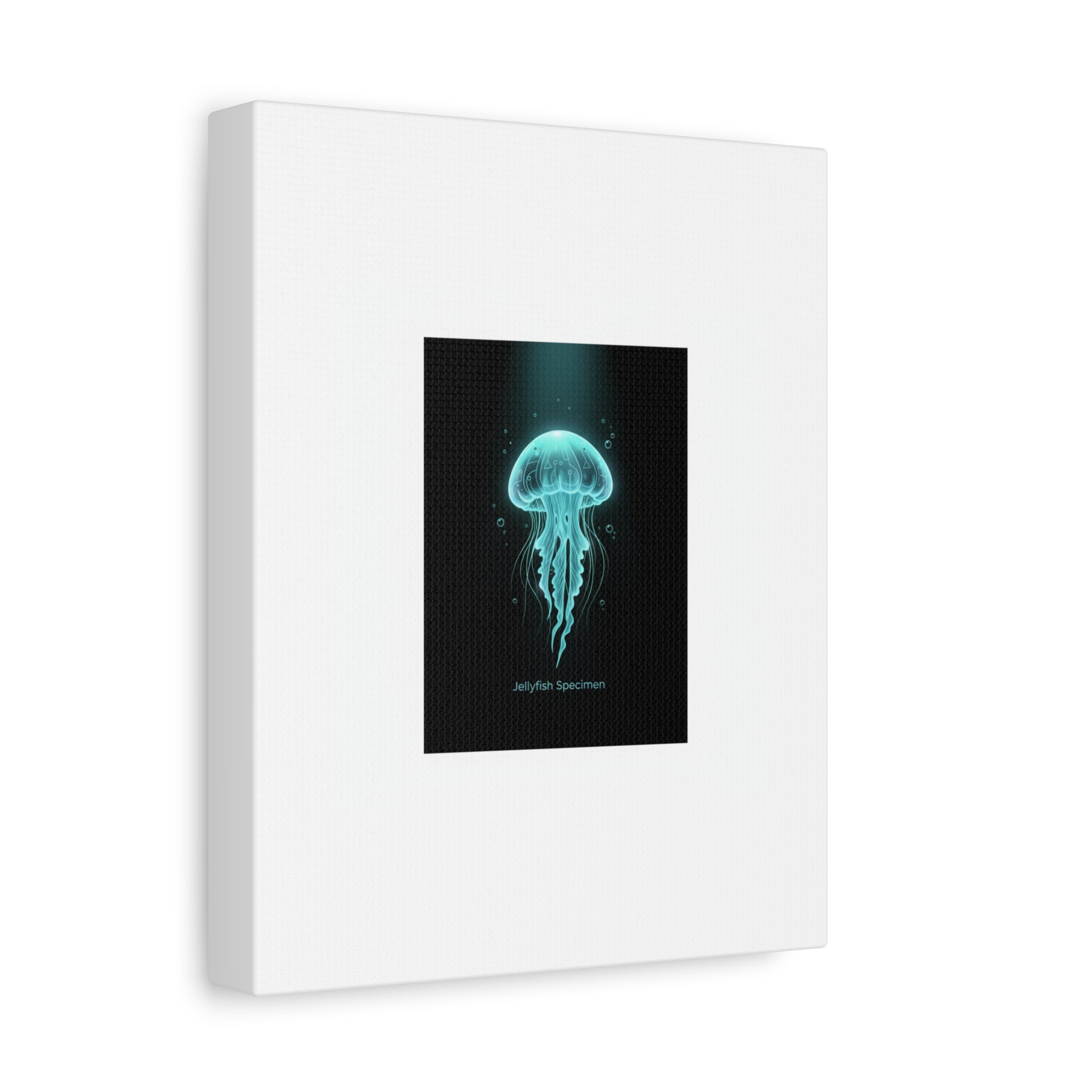 Bioluminescent Jellyfish Art Canvas | Deep Sea Aesthetic, Neon Glow