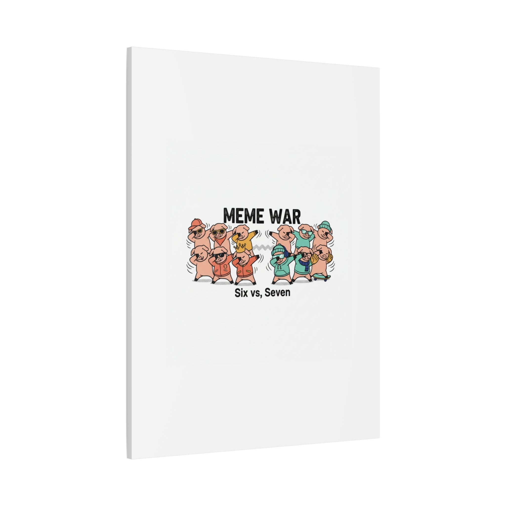 Meme War: Six vs. Seven Canvas Wall Art