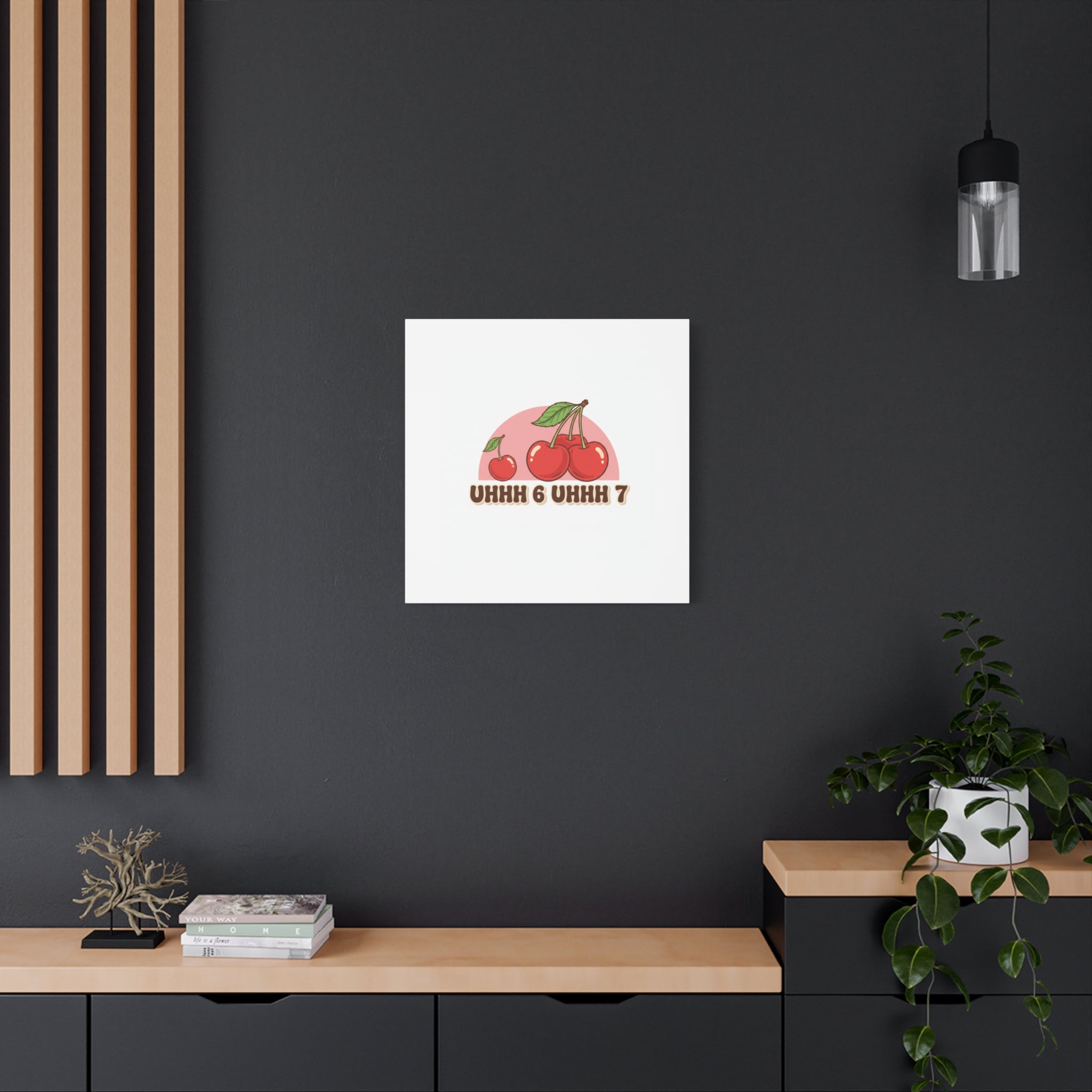 Six Severn Cherry Retro Graphic Canvas | kawaii fruit print, vintage cherry design