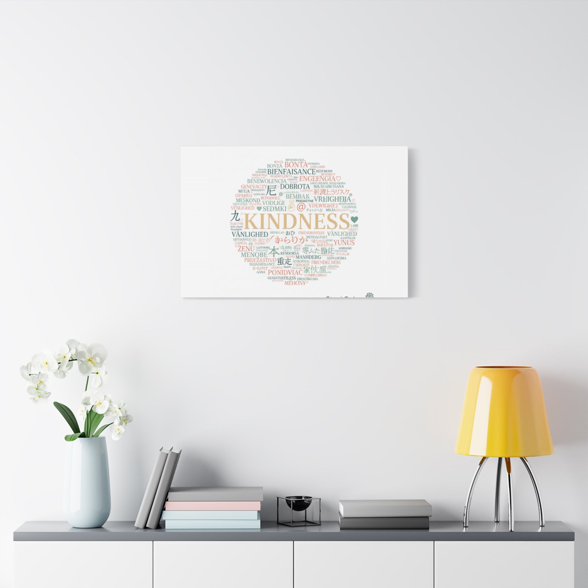 Kindness Word Cloud Canvas | Fresh Start Minimalist Wall Art