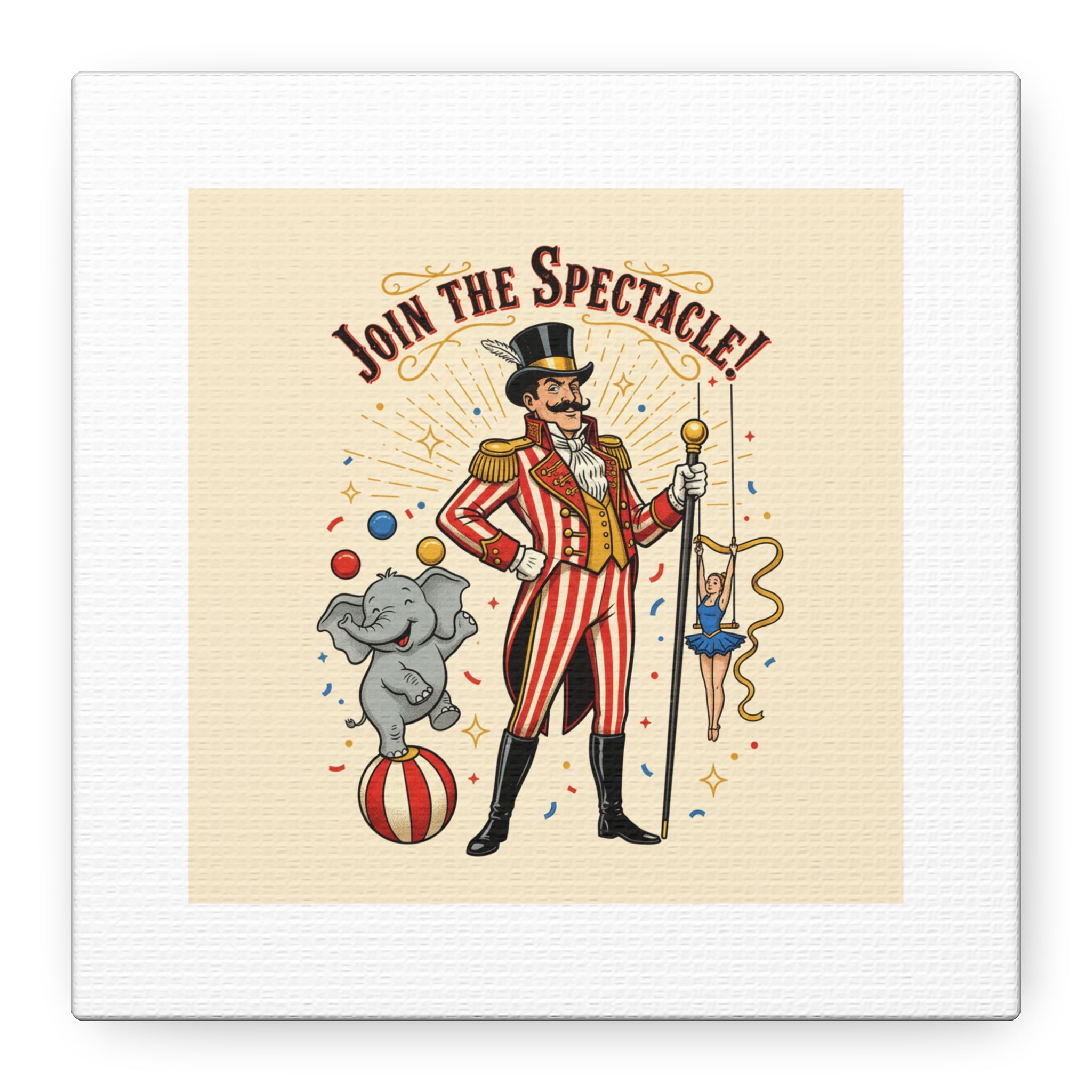 Join the Spectacle Circus Art Print | Matte Canvas, Stretched, Vintage Carnival Design
