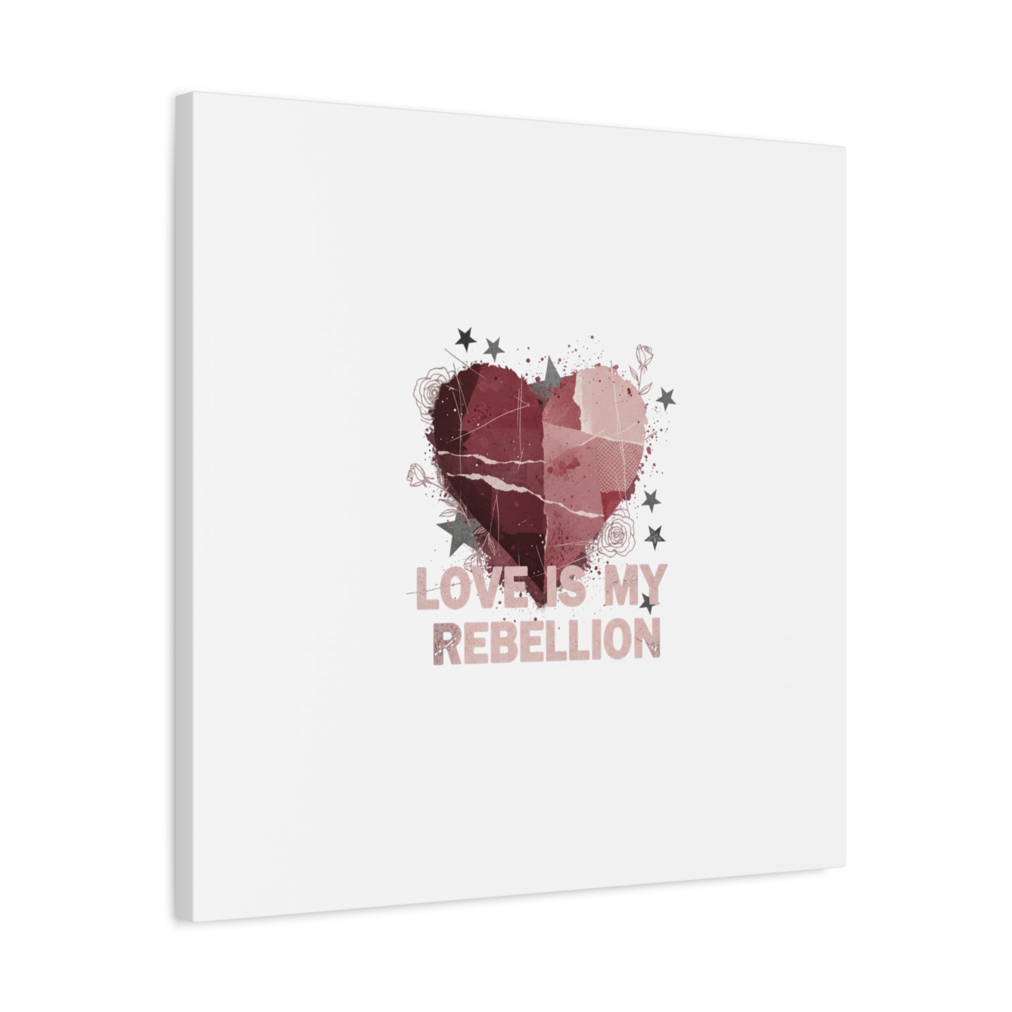 Love Is My Rebellion Canvas | Soft Grunge Hearts, Distressed Valentine Collage