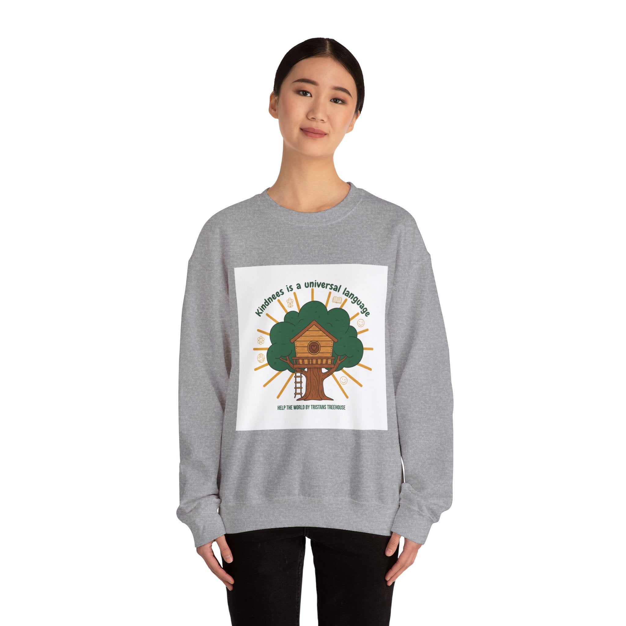 Kindness Treehouse Sweatshirt | eco humor, sustainable living