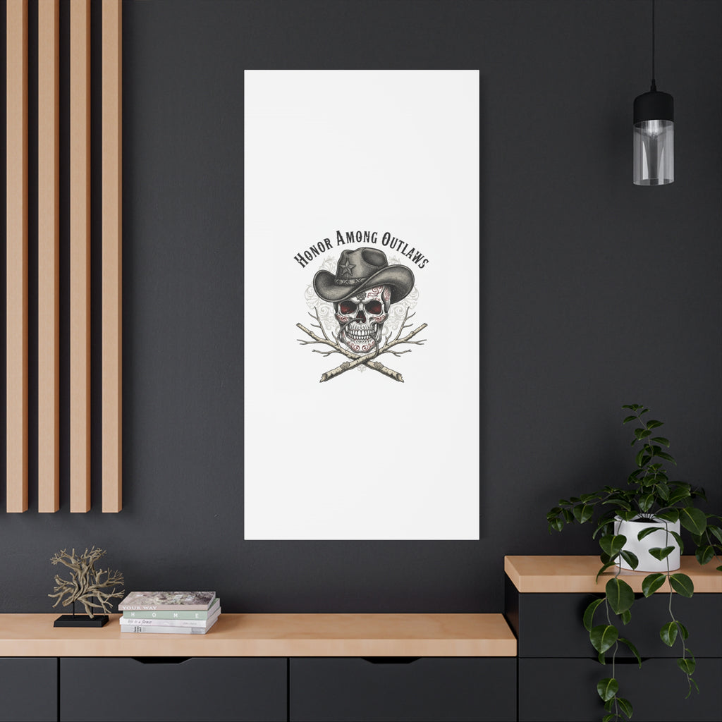 Honor Among Outlaws Canvas | Western Skull Art, Gothic Americana Desert Noir