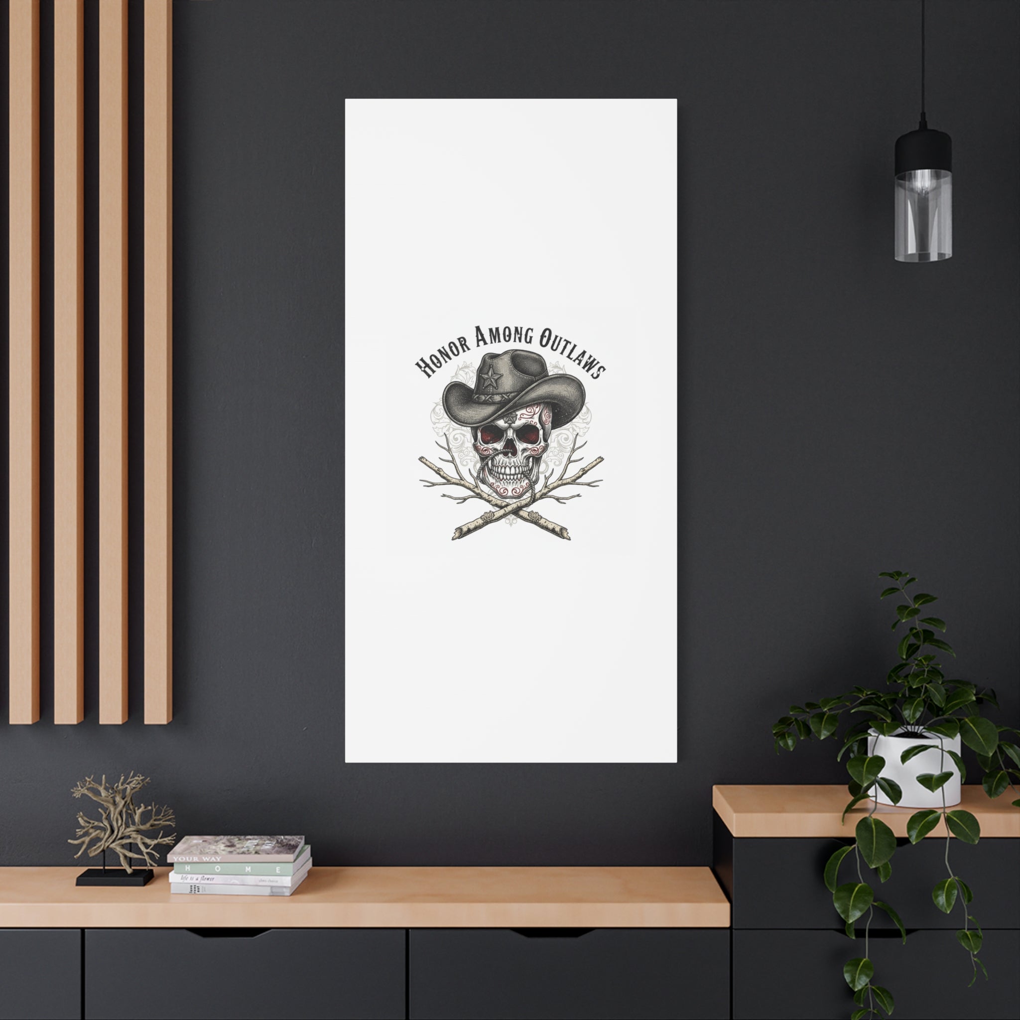 Honor Among Outlaws Canvas | Western Skull Art, Gothic Americana Desert Noir