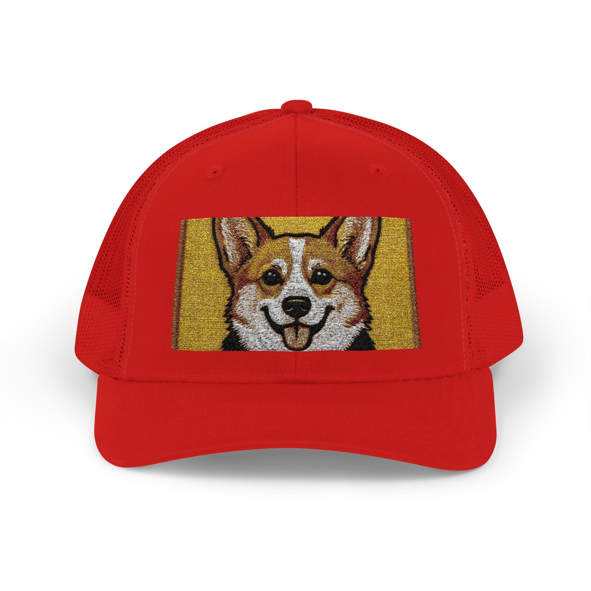 Happy Corgi Snapback Trucker Cap — "Happy Corgi Dog Happy Life"