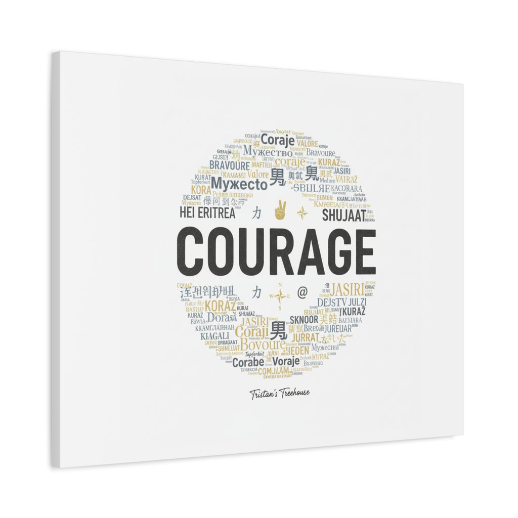 Courage Word Cloud Canvas | Fresh-Start Minimalism art print