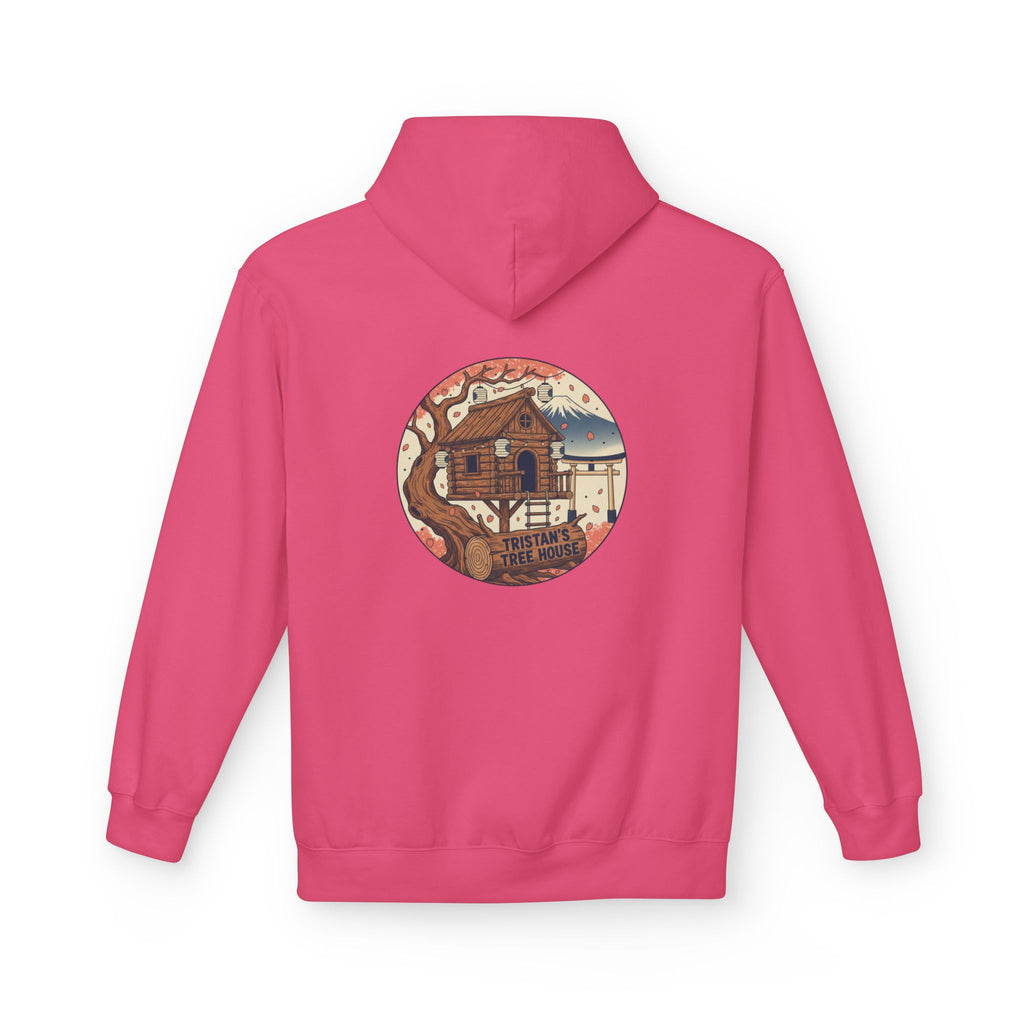 Hoodie — “Love is a Universal Language” Cozy Retro Cabin Graphic Hoodie