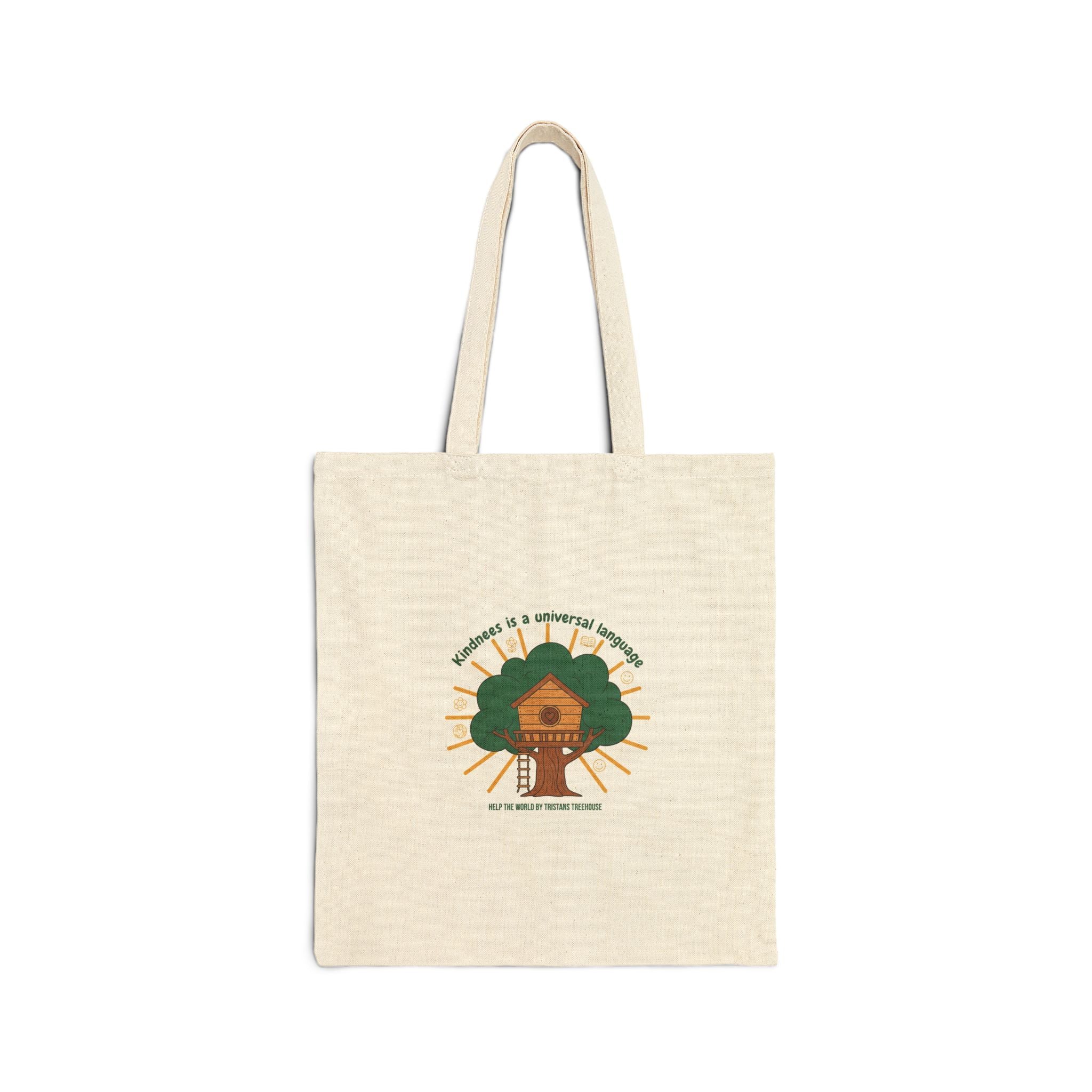 Cute Treehouse Illustration Tote | eco humor, sustainable living