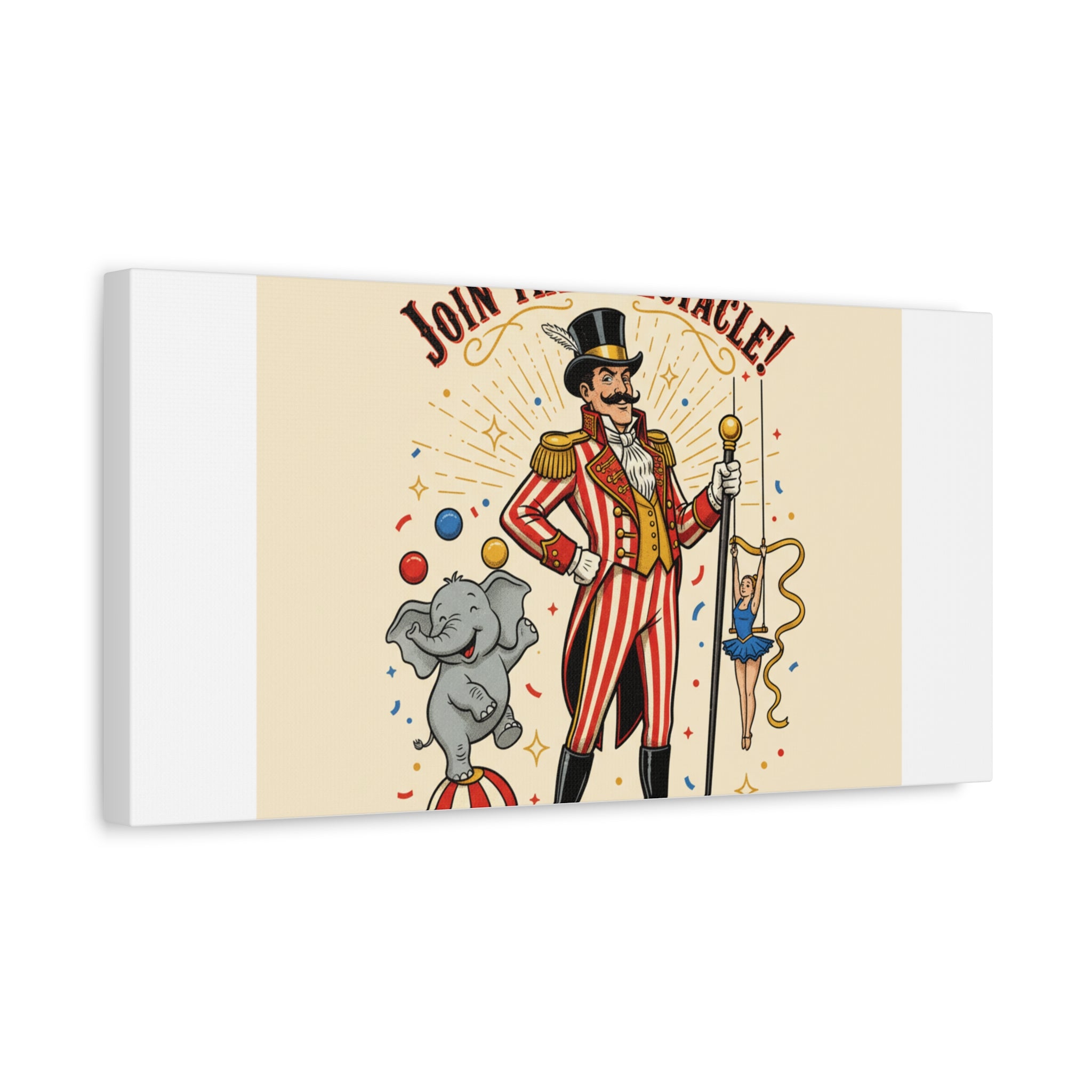 Join the Spectacle Circus Art Print | Matte Canvas, Stretched, Vintage Carnival Design