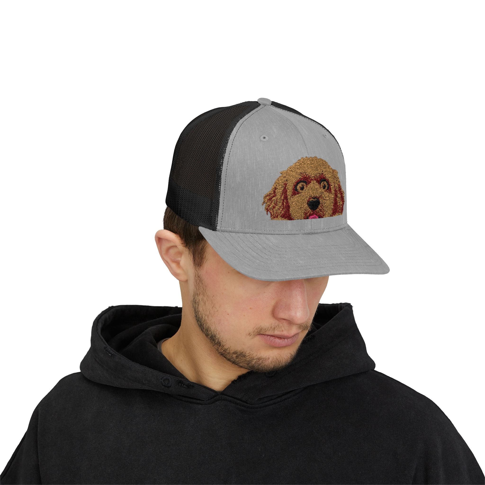 Funny Goldendoodle Puppy Embroidered Trucker Cap