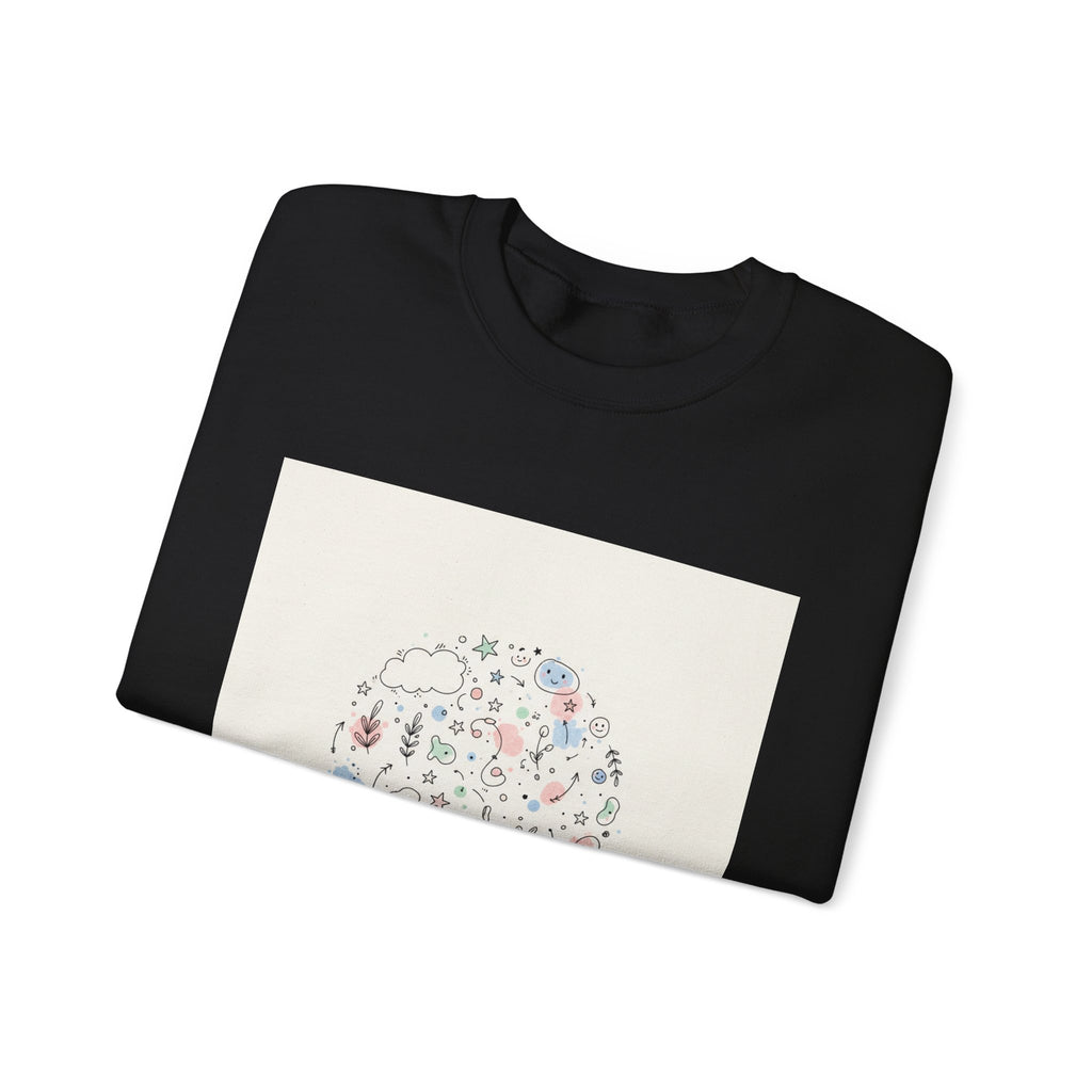 Hand-Drawn Doodle Circle Sweatshirt | line drawing, sketch pattern