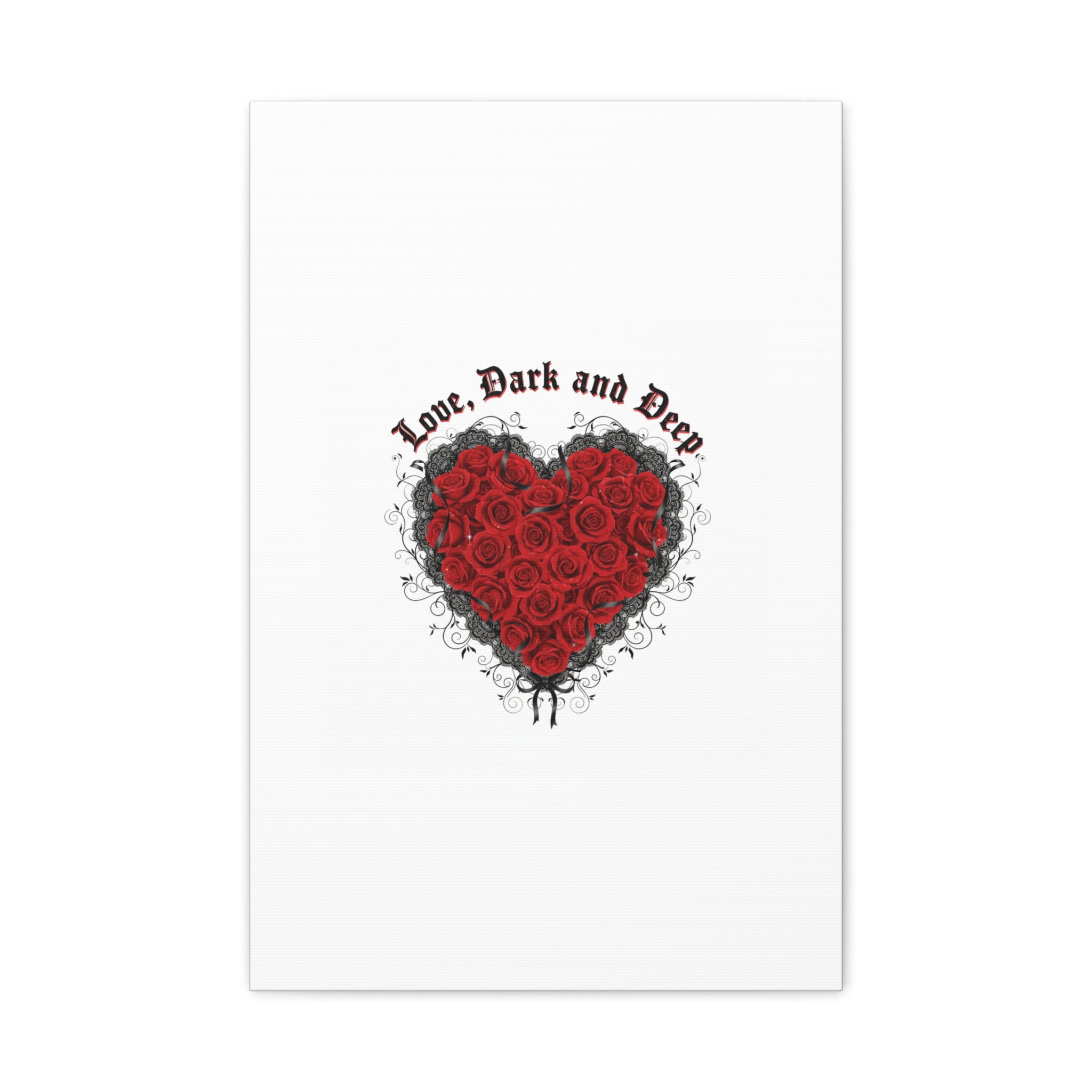 Love Dark and Deep Heart Canvas, Nu Romantic Gothic Romance, 80s Nostalgia