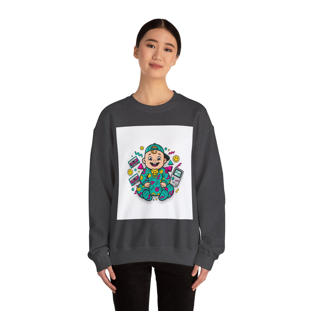 Retro Gamer Baby Crewneck Sweatshirt — Cute Arcade Controller Design