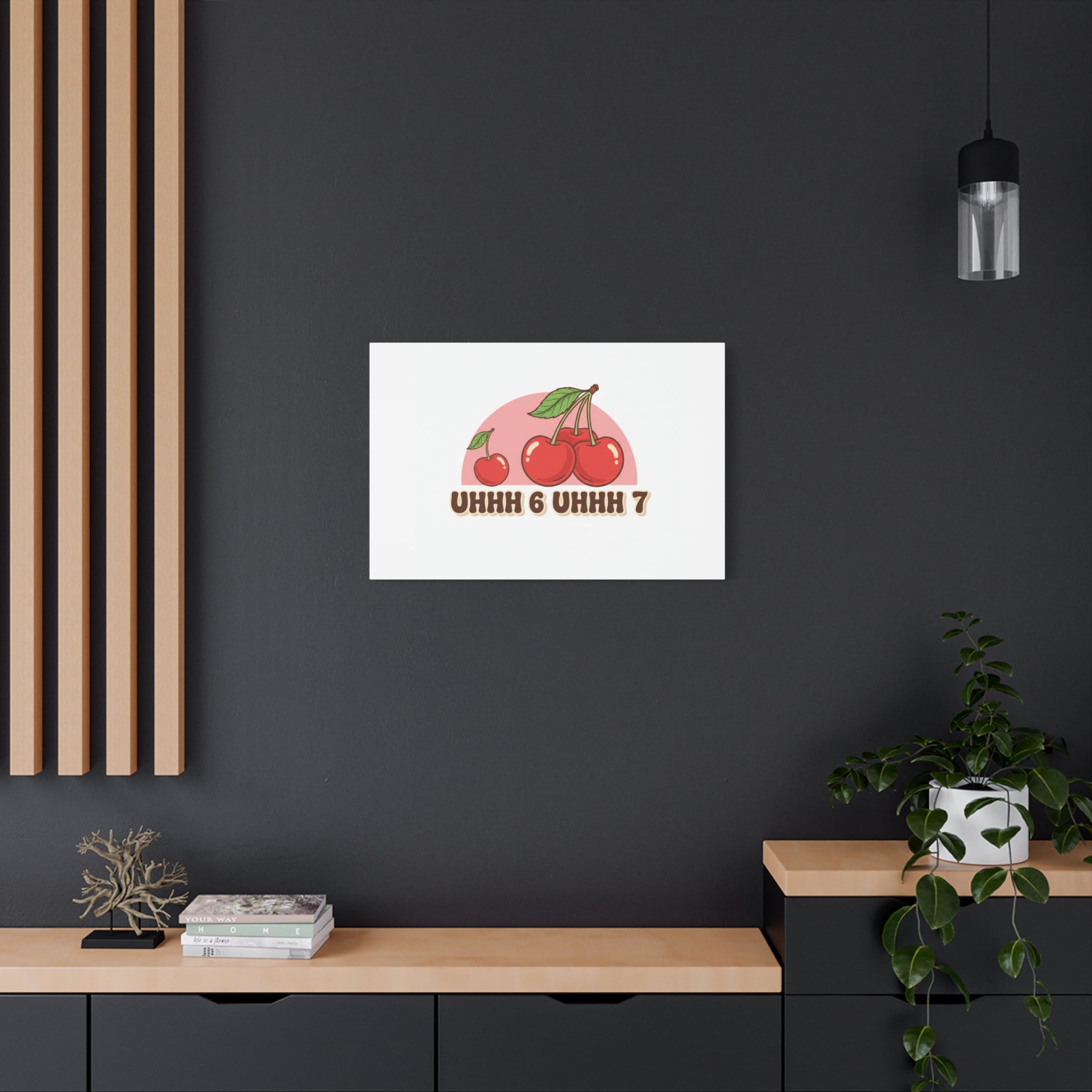Six Severn Cherry Retro Graphic Canvas | kawaii fruit print, vintage cherry design