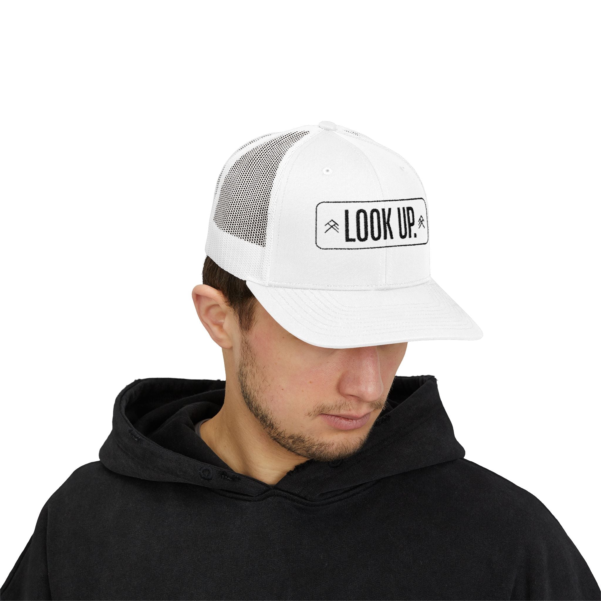Look Up Trucker Cap — Embroidered Snapback Hat