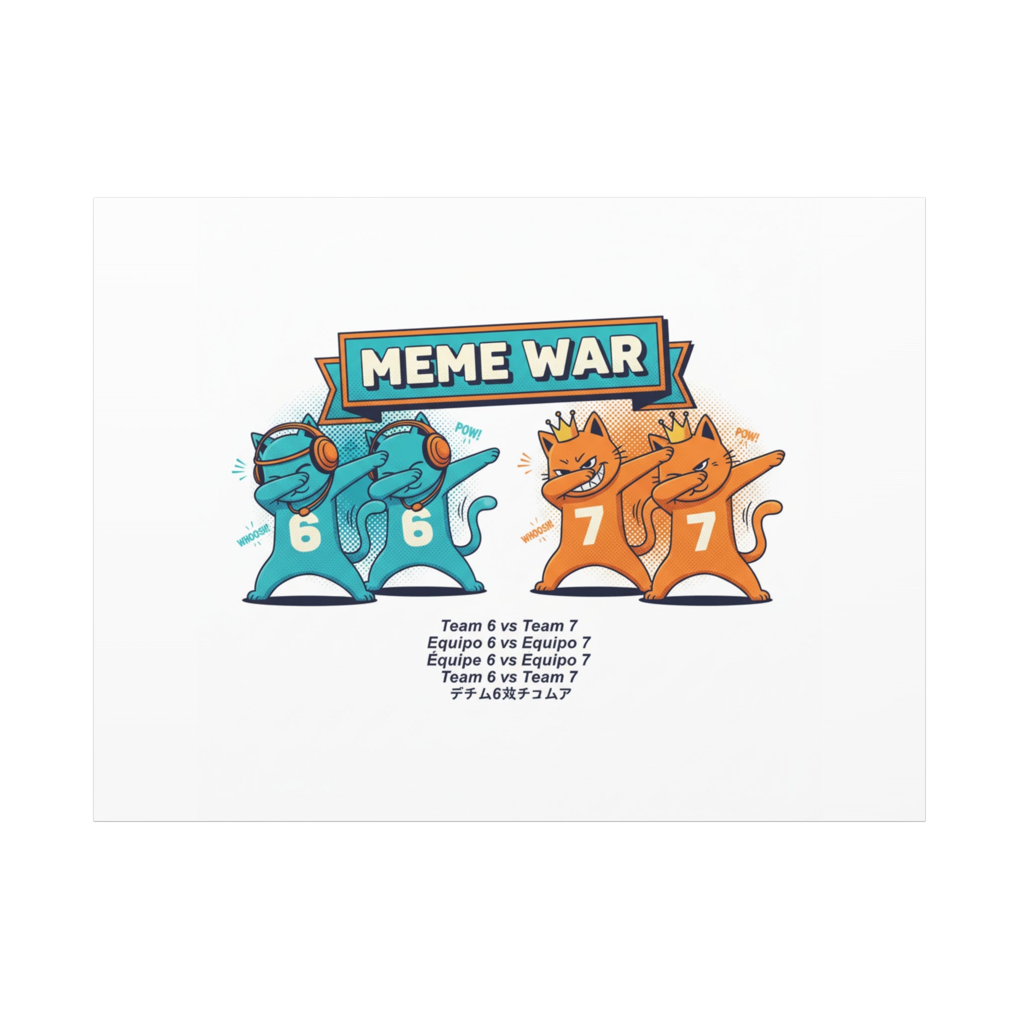 Meme War: Six vs. Seven Canvas Wall Art