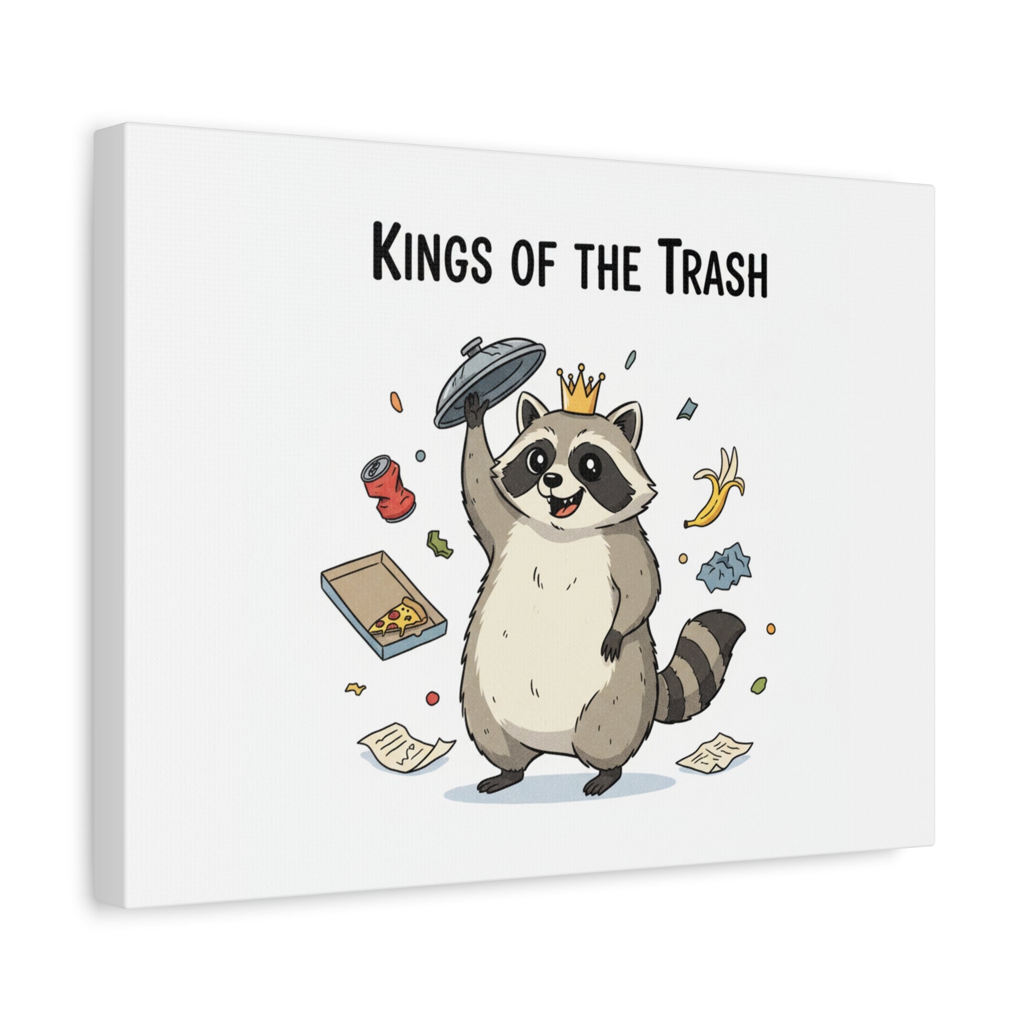Kings of the Trash Canvas, Raccoon Doodle | Trash Panda, Goofy Critter Art