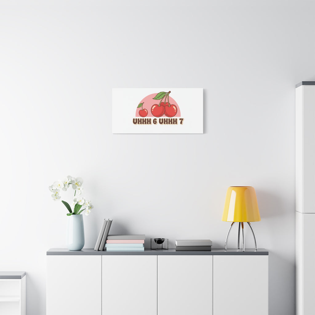 Six Severn Cherry Retro Graphic Canvas | kawaii fruit print, vintage cherry design