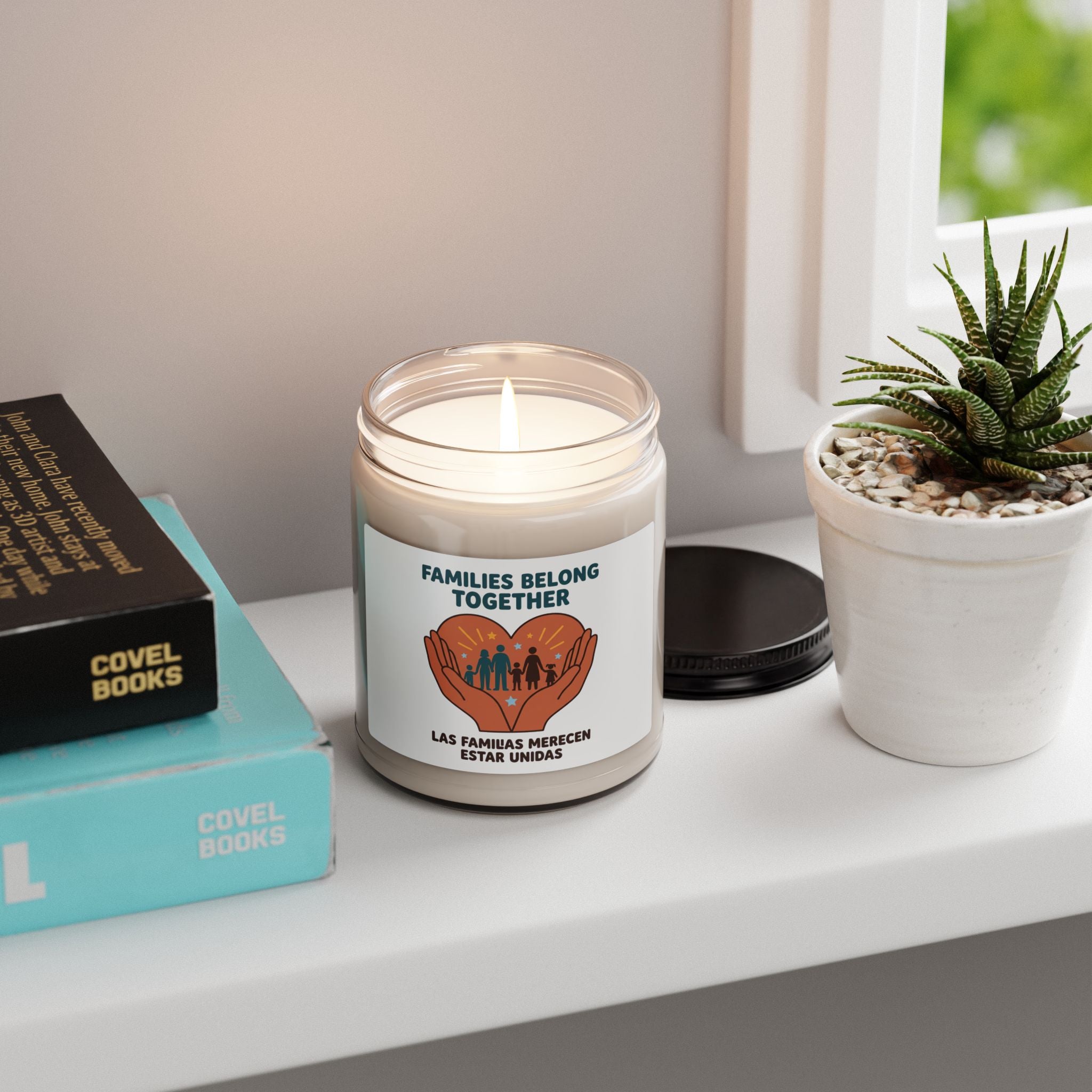 Families Belong Together Soy Candle | solidarity, family unity, bilingual