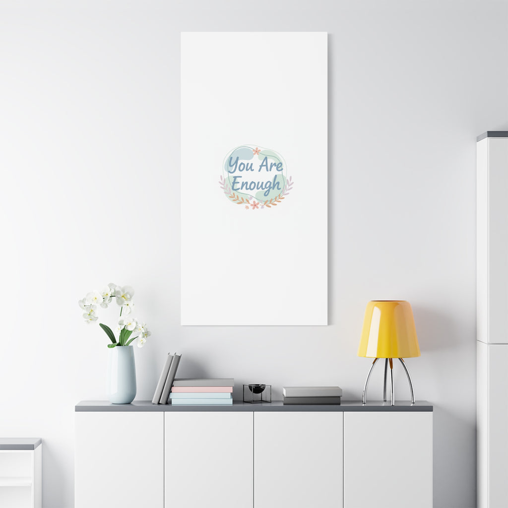 You Are Enough Canvas, Mental Health Art | Supportive Affirmation Wall Decor