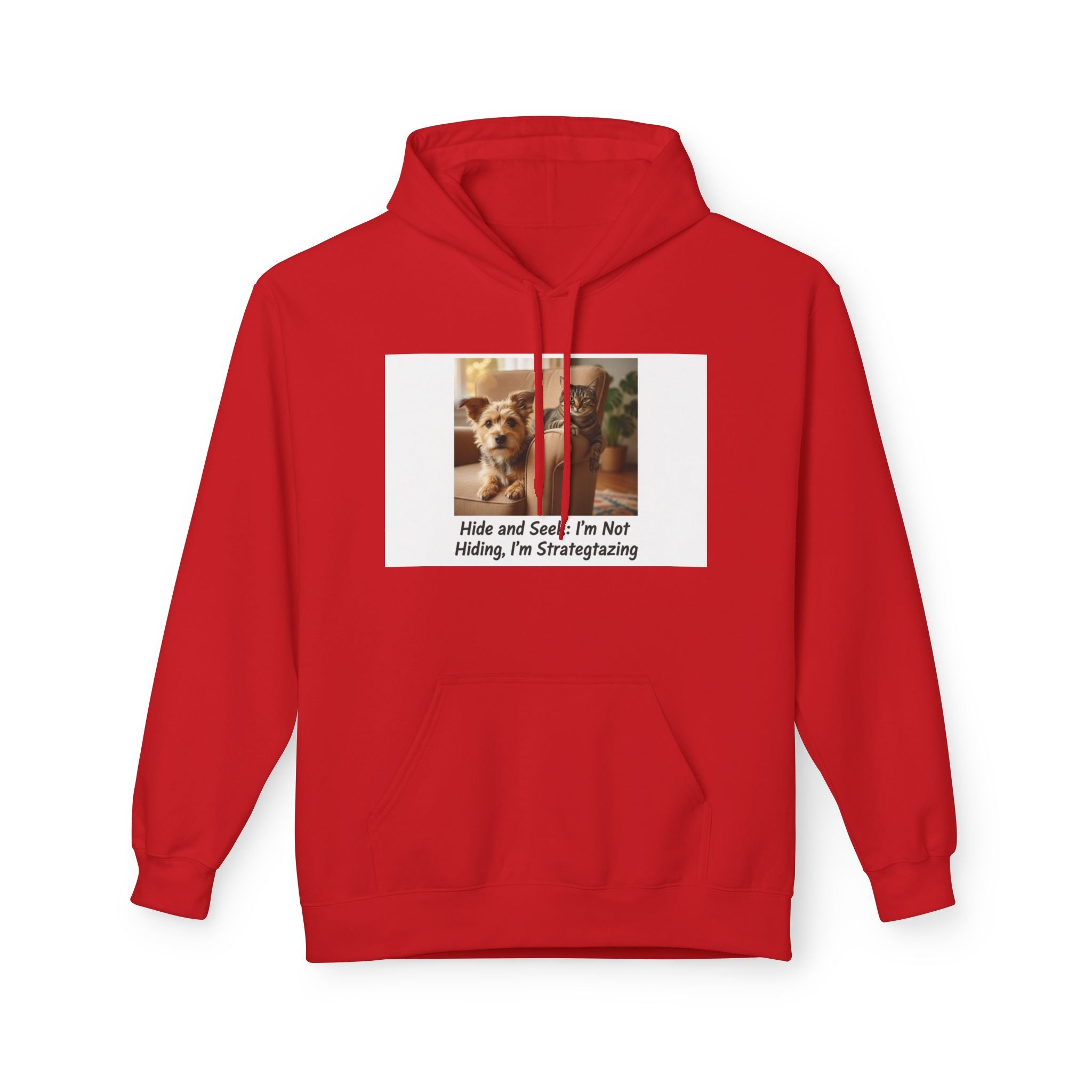 Cute Dog Meme Hoodie — "Hide and Seek; I’m Not Hiding, I’m Strategizing"
