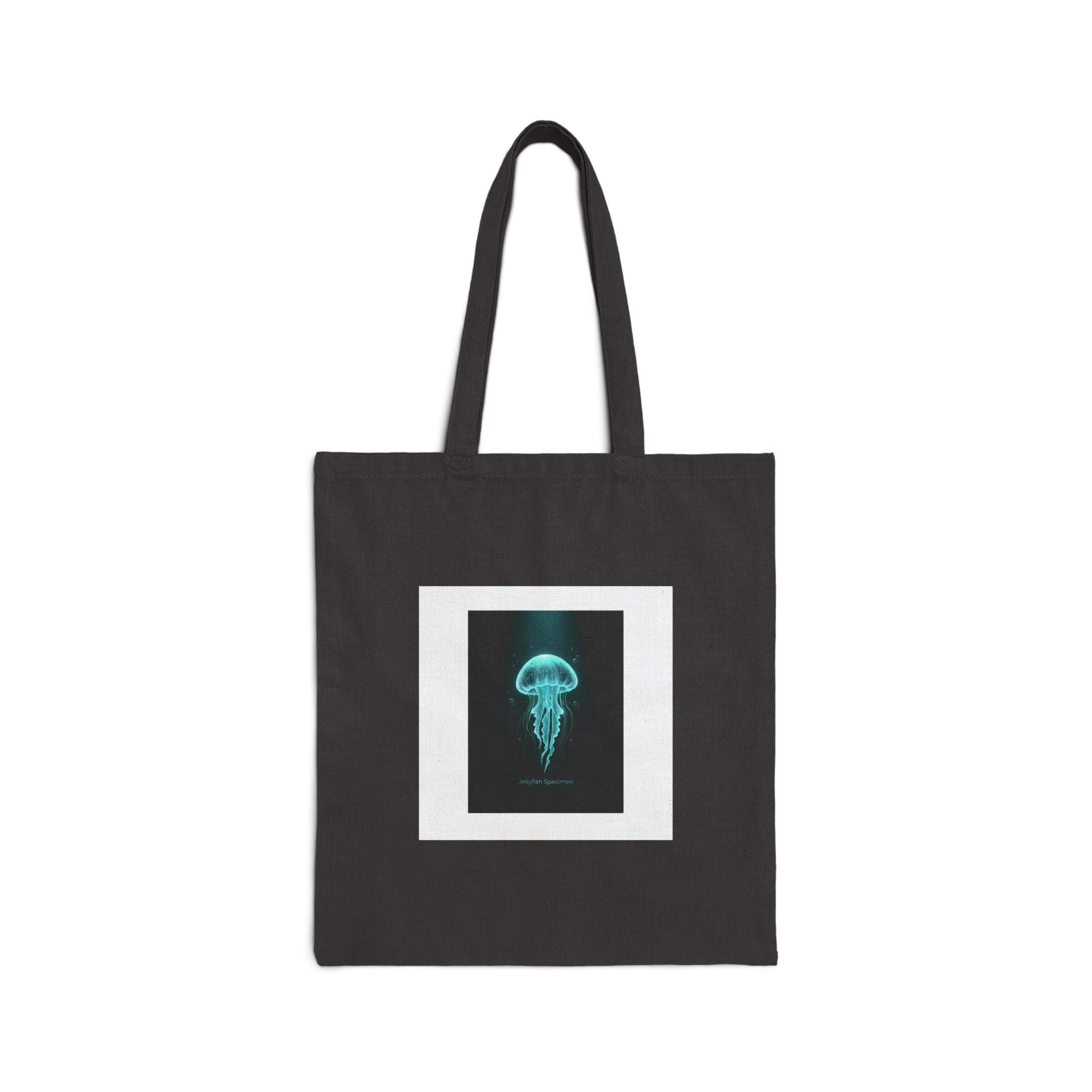 Bioluminescent Jellyfish Tote, neon jelly print, deep-sea aesthetic