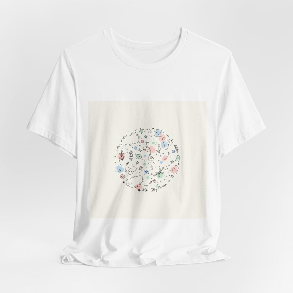 Botanical Doodle Circle Tee | hand drawn line drawing, sketch pattern