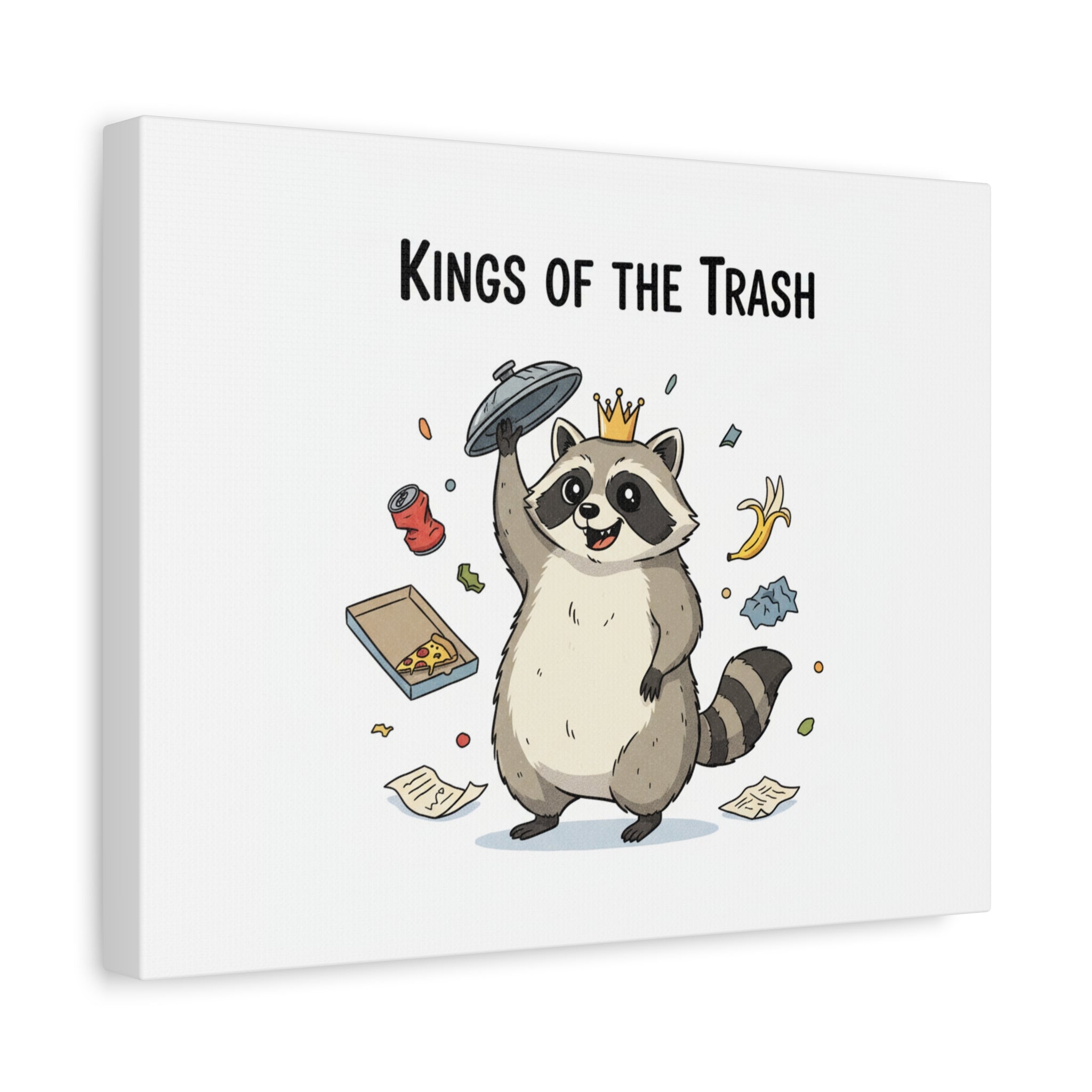 Kings of the Trash Canvas, Raccoon Doodle | Trash Panda, Goofy Critter Art
