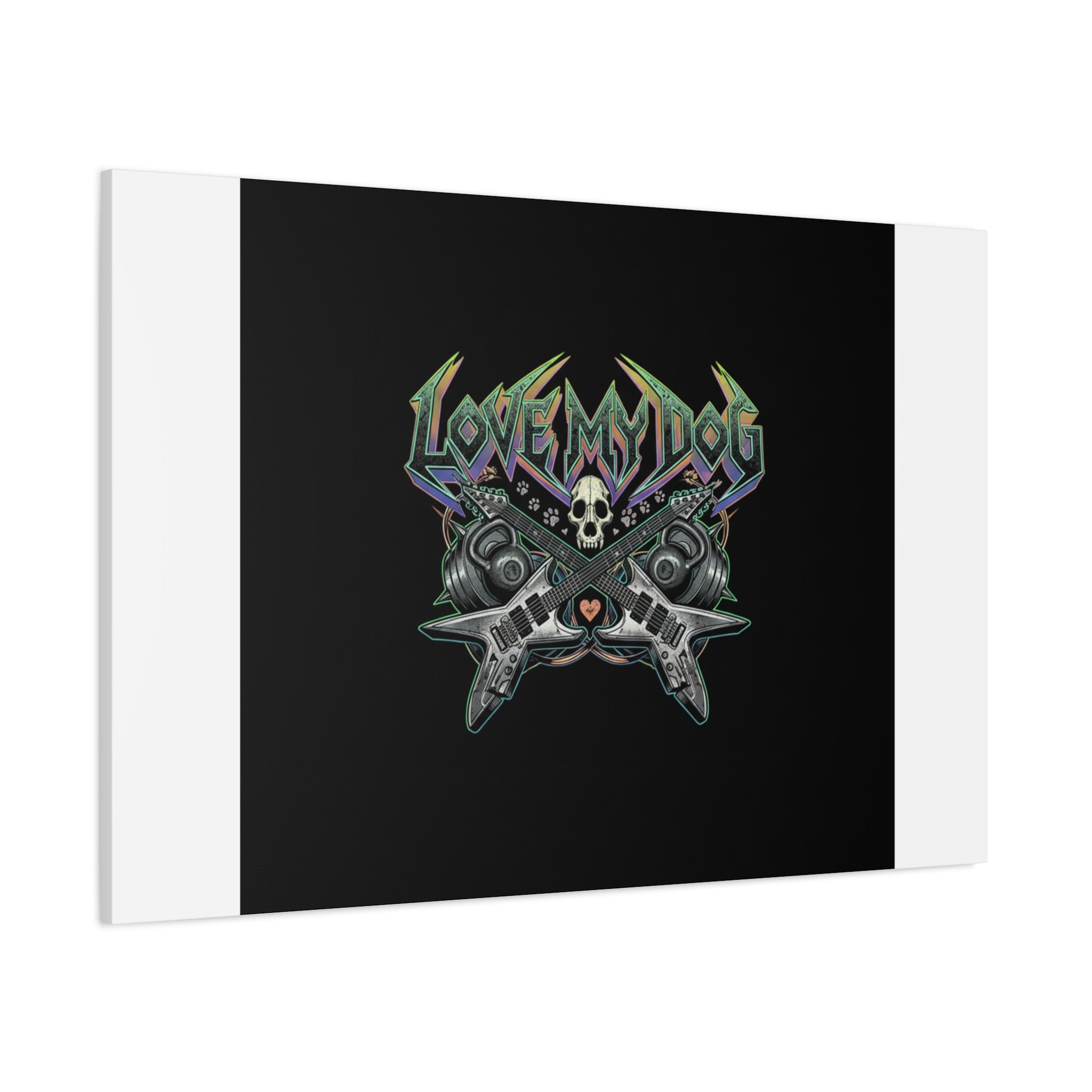 Love My Dog metal font Canvas | gothic wellness quote, edgy self-care merch