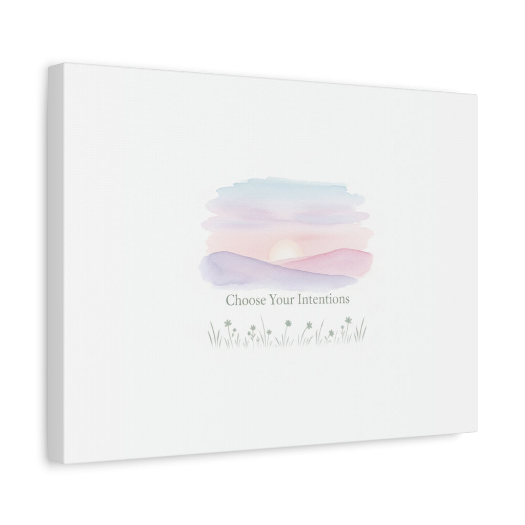 Choose Your Intentions Canvas, soft wellness poster, pastel gradient mindfulness art