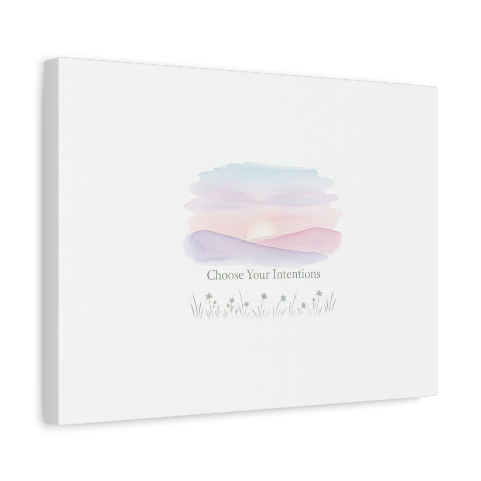 Choose Your Intentions Canvas, soft wellness poster, pastel gradient mindfulness art