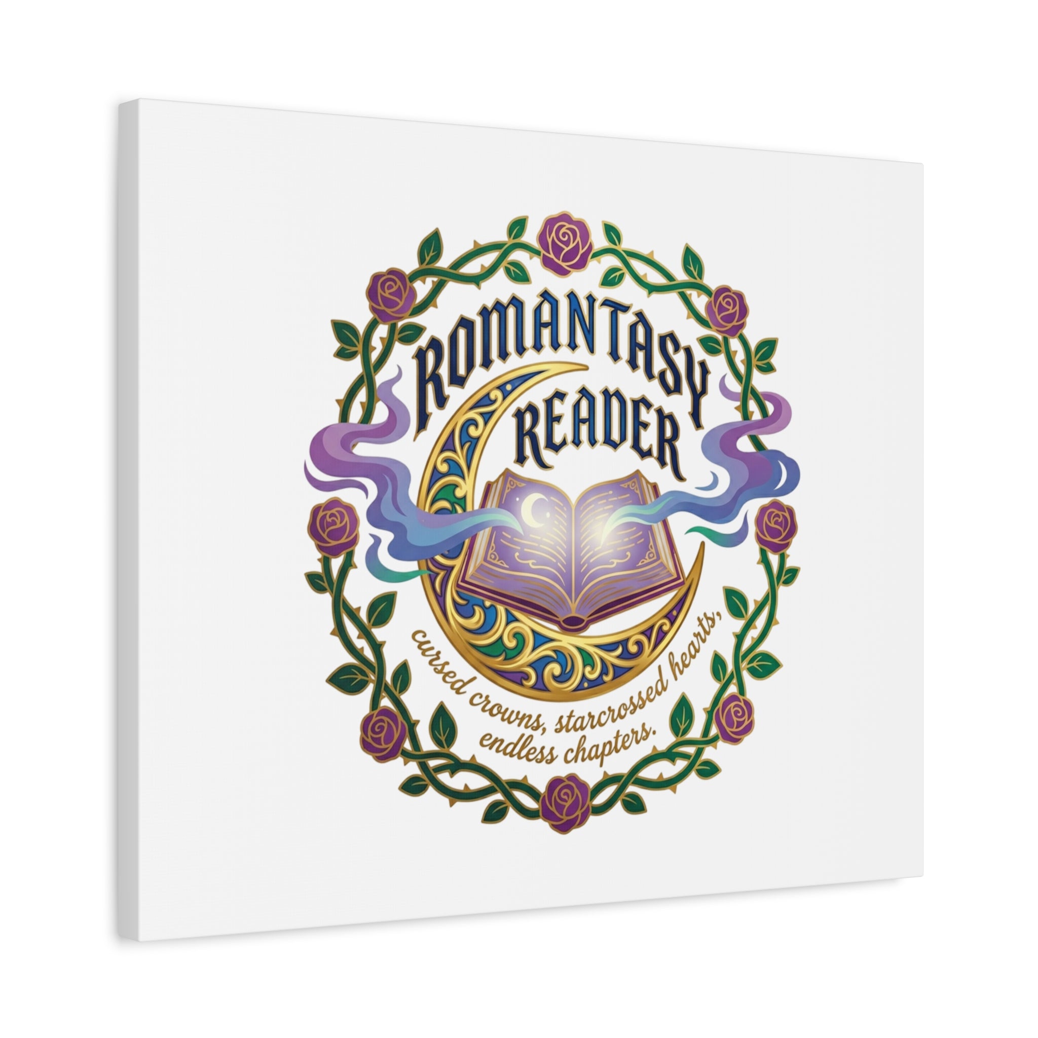Romantasy Reader Canvas Print | enchanted bookish celestial gothic