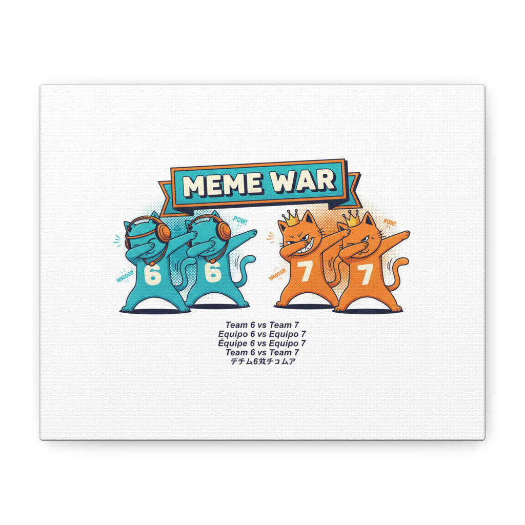 Meme War: Six vs. Seven Canvas Wall Art