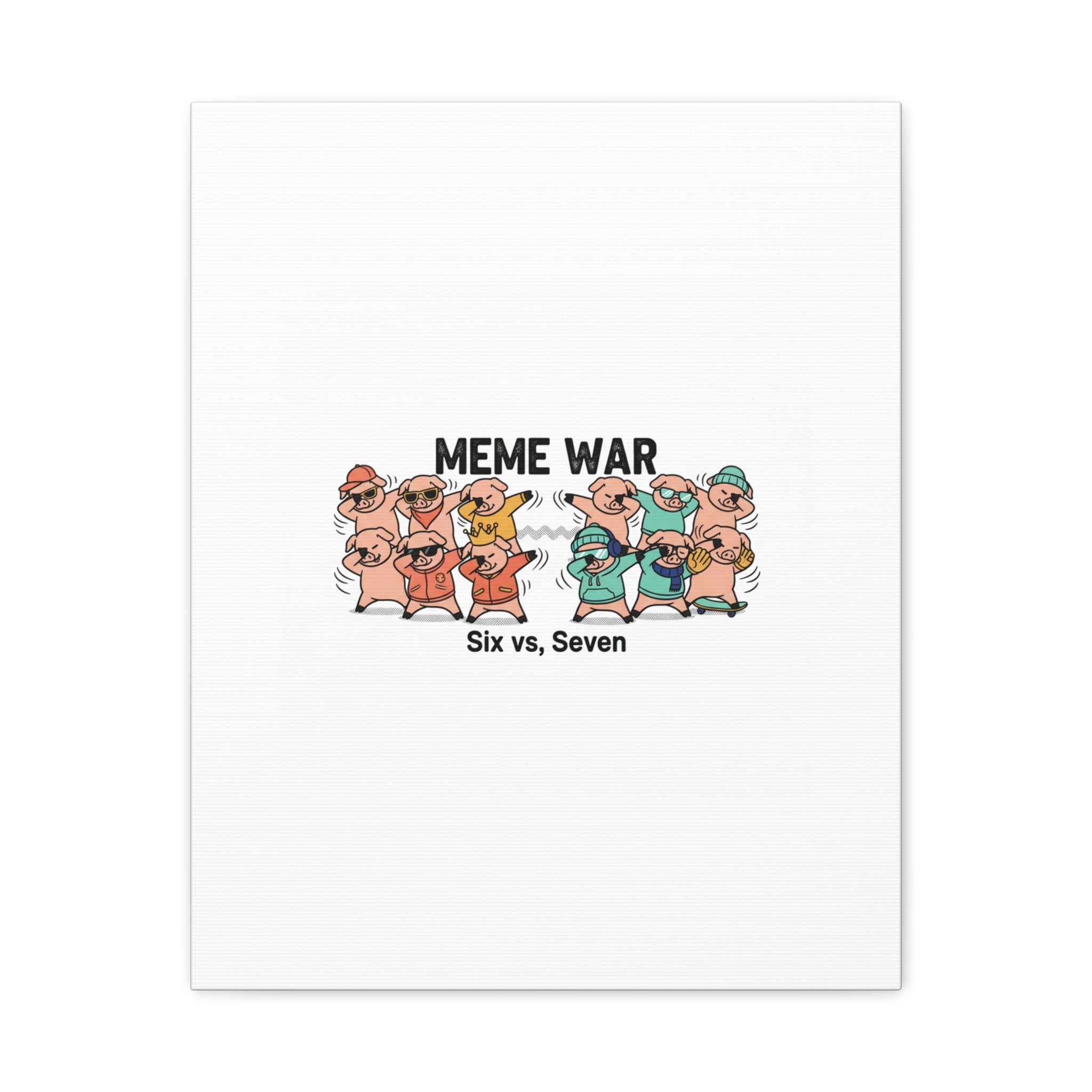Meme War: Six vs. Seven Canvas Wall Art