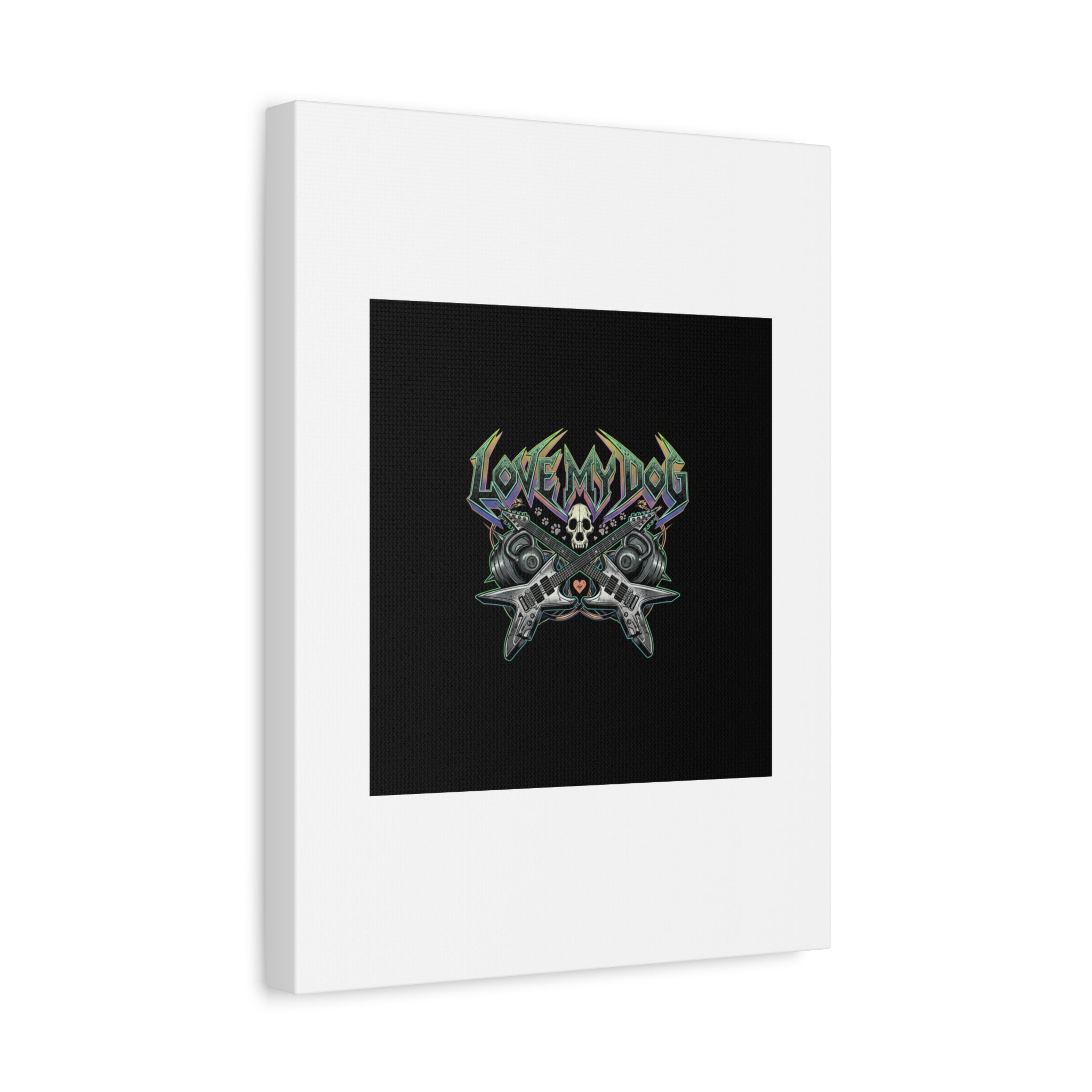 Love My Dog metal font Canvas | gothic wellness quote, edgy self-care merch