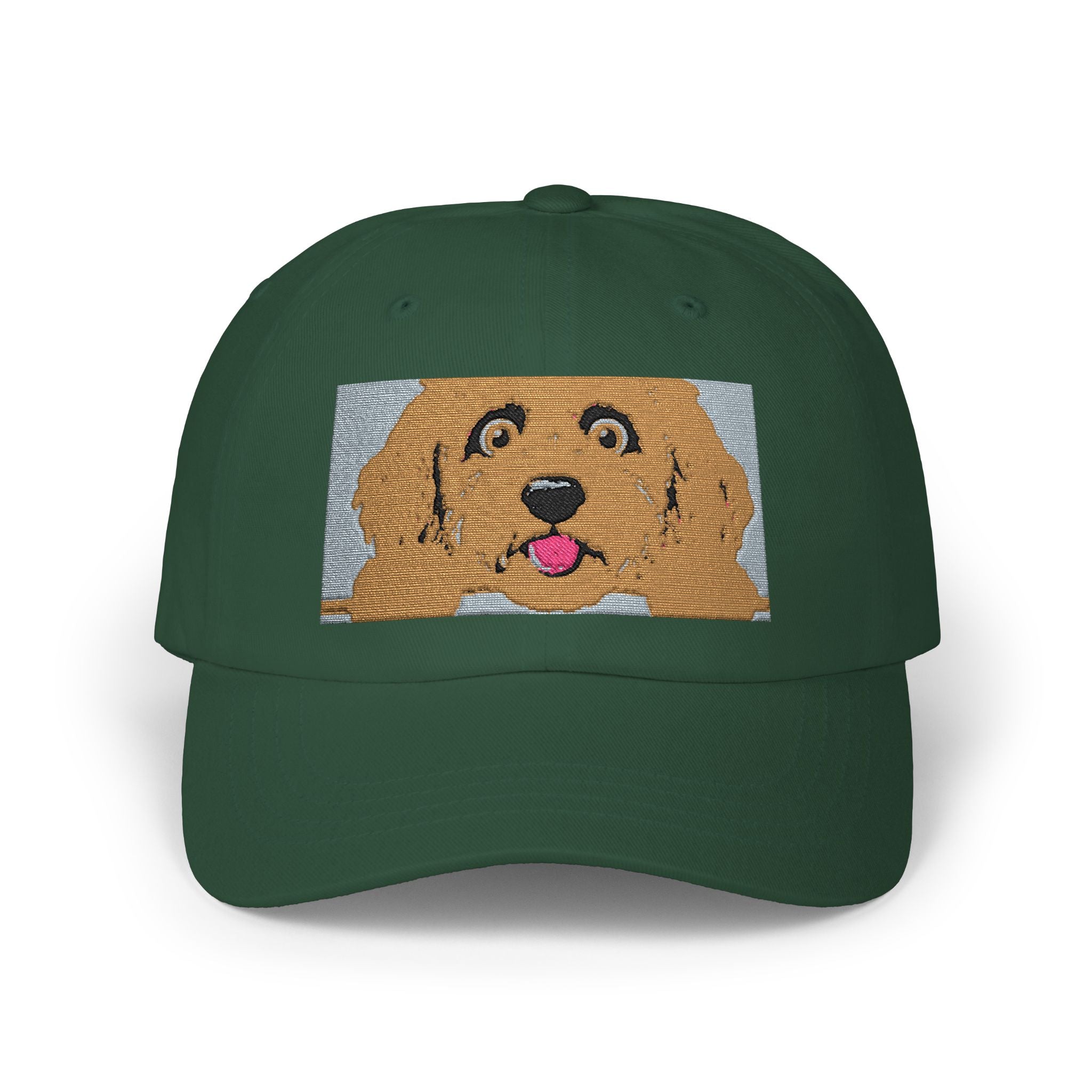 Dad Cap — Happy Golden Retriever Embroidered Patch Hat
