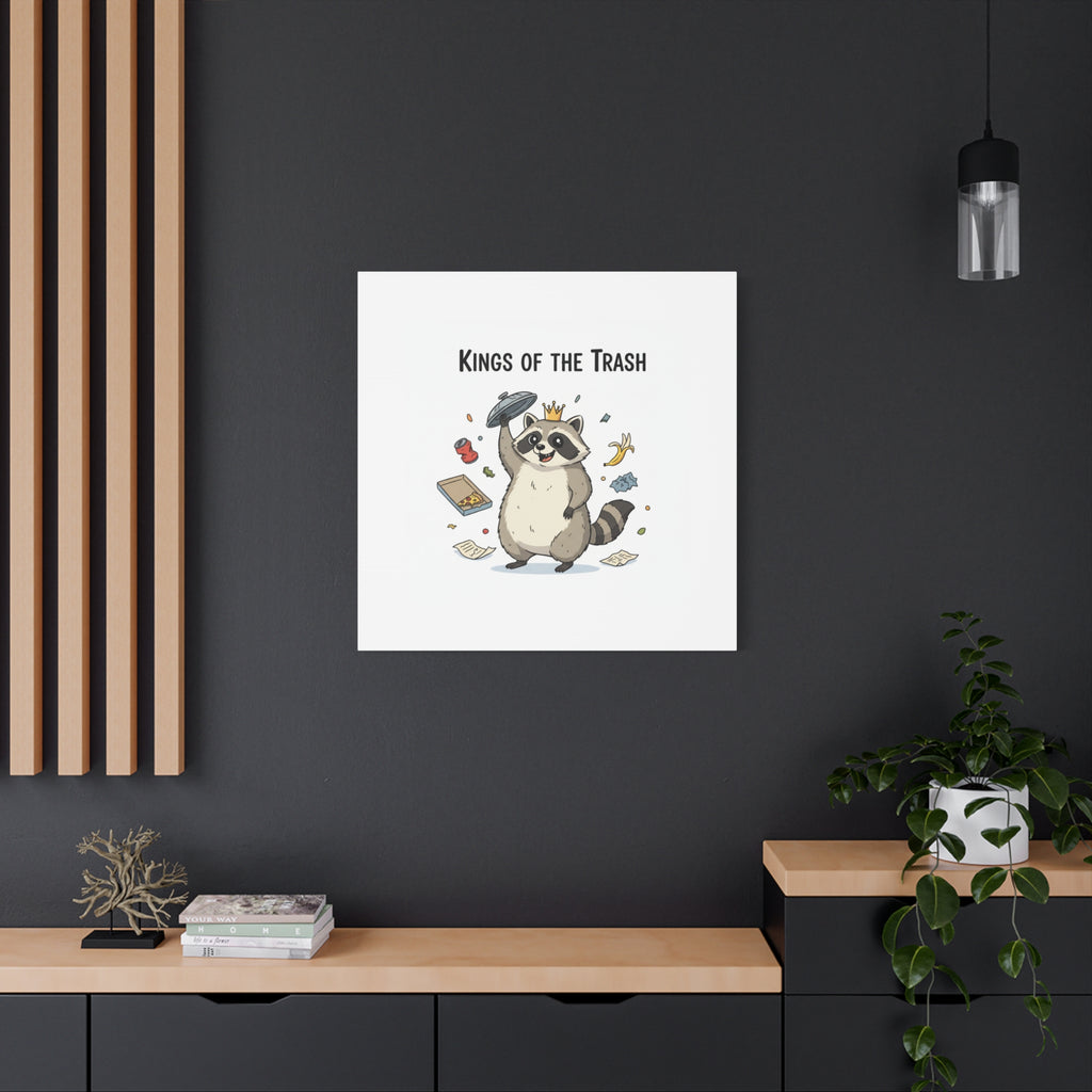 Kings of the Trash Canvas, Raccoon Doodle | Trash Panda, Goofy Critter Art