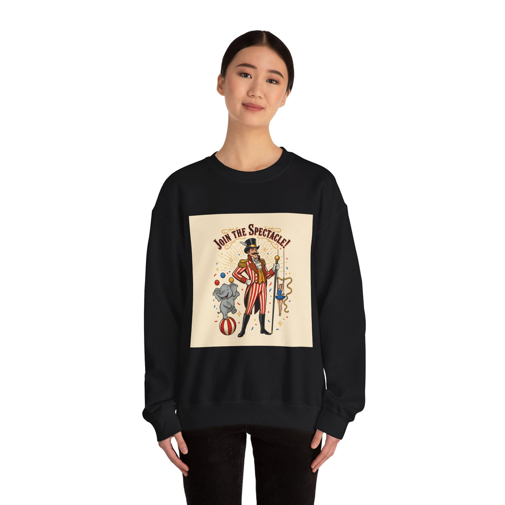 "Join the Spectacle" Vintage Circus Crewneck | Retro Ringmaster Sweatshirt