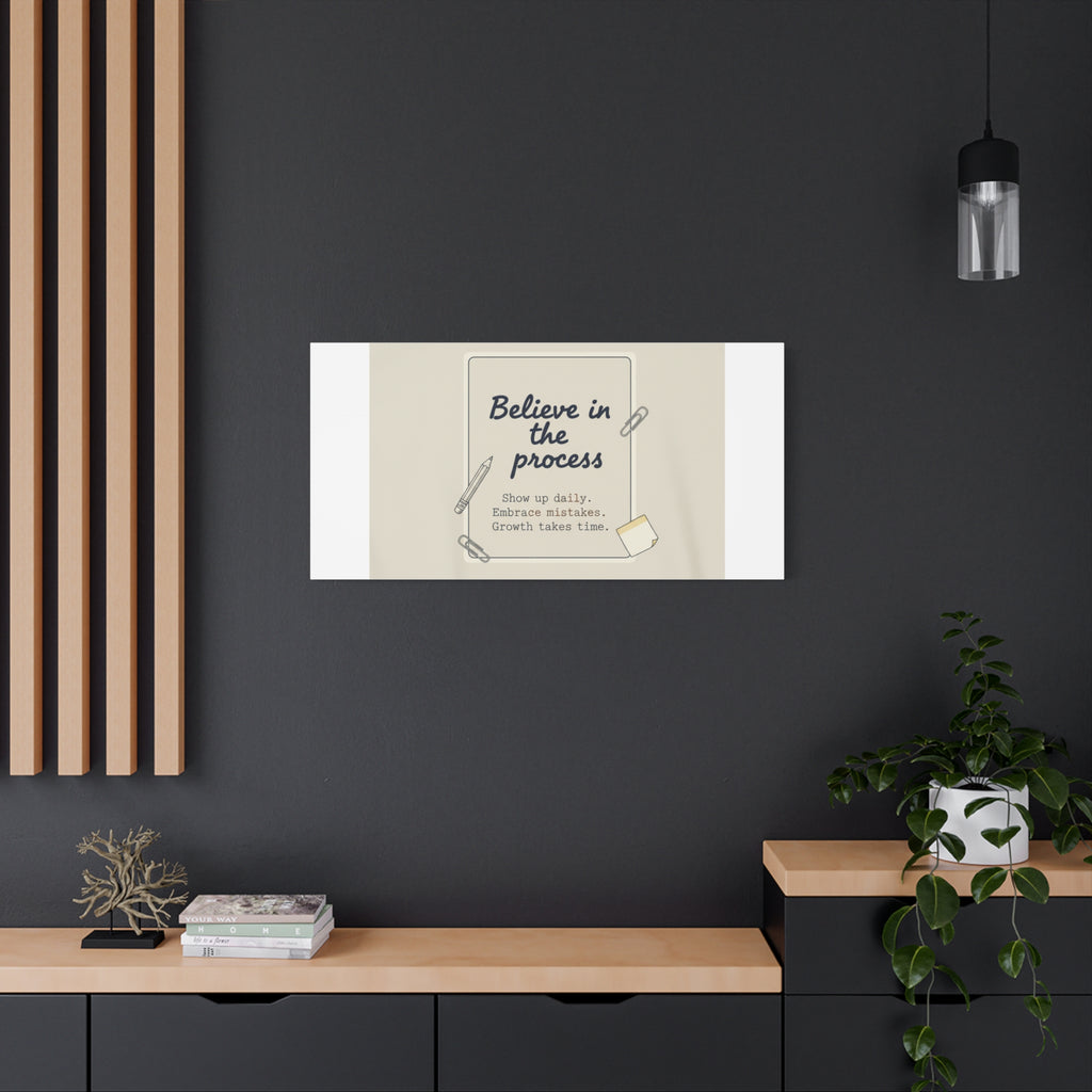 Believe in the Process Canvas | analogue note to self, handwritten reminder décor