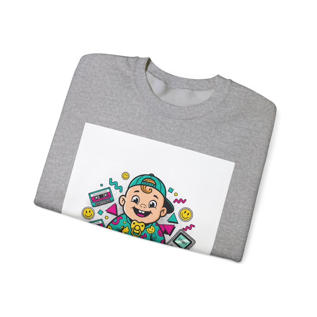Retro Gamer Baby Crewneck Sweatshirt — Cute Arcade Controller Design