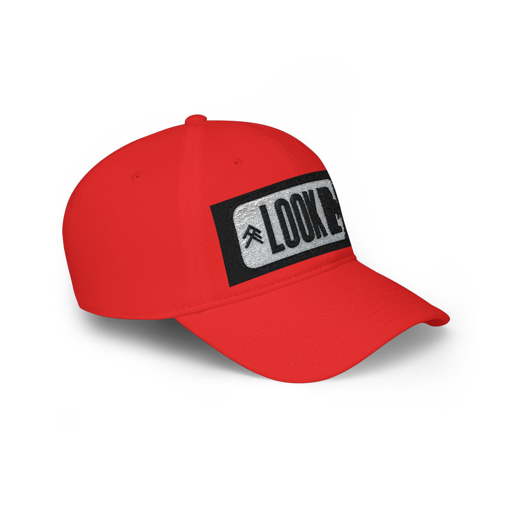 LOOK UP Patch Baseball Cap — Motivational Low-Profile Red Hat