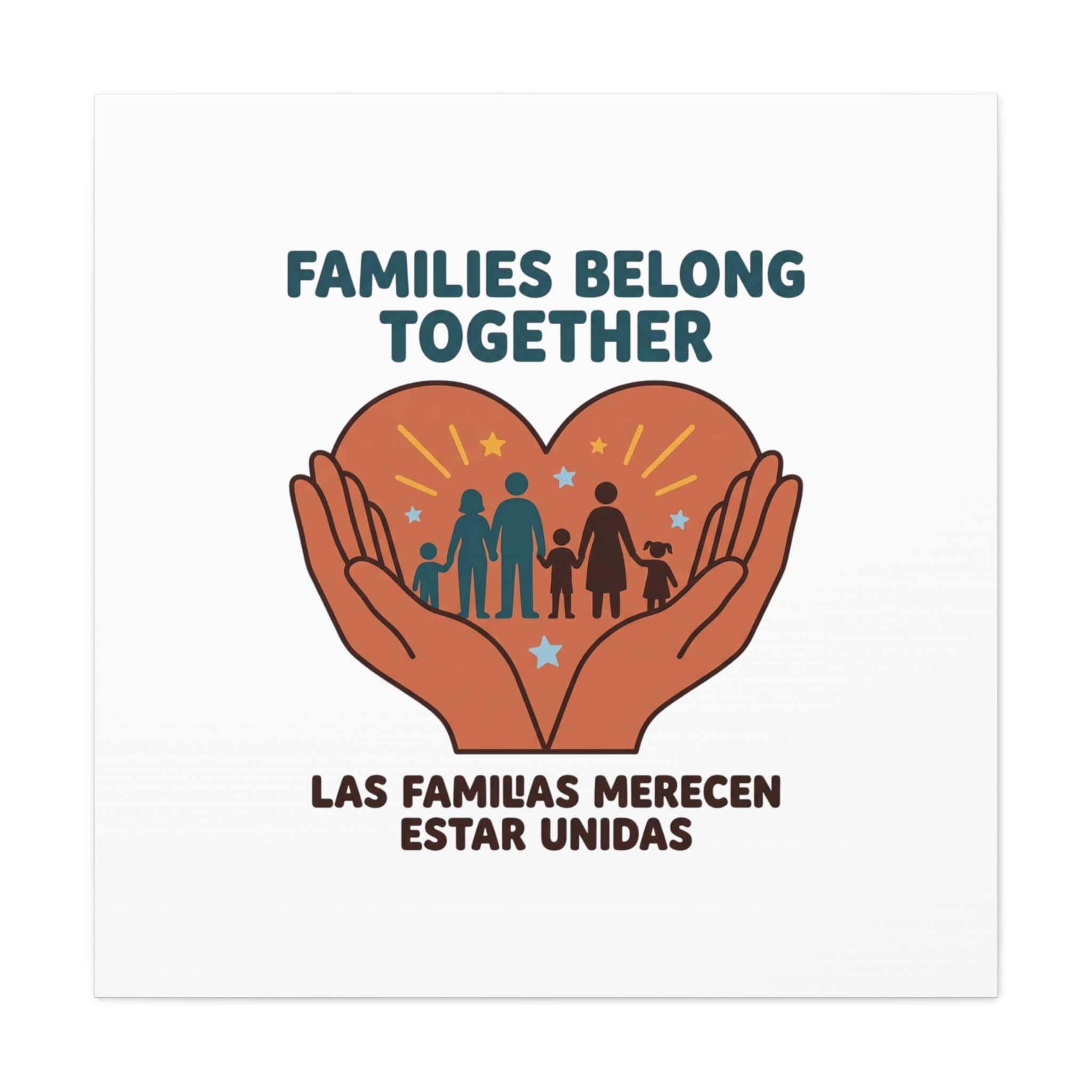 Families Belong Together Canvas | Family Unity, Bilingual Solidarity